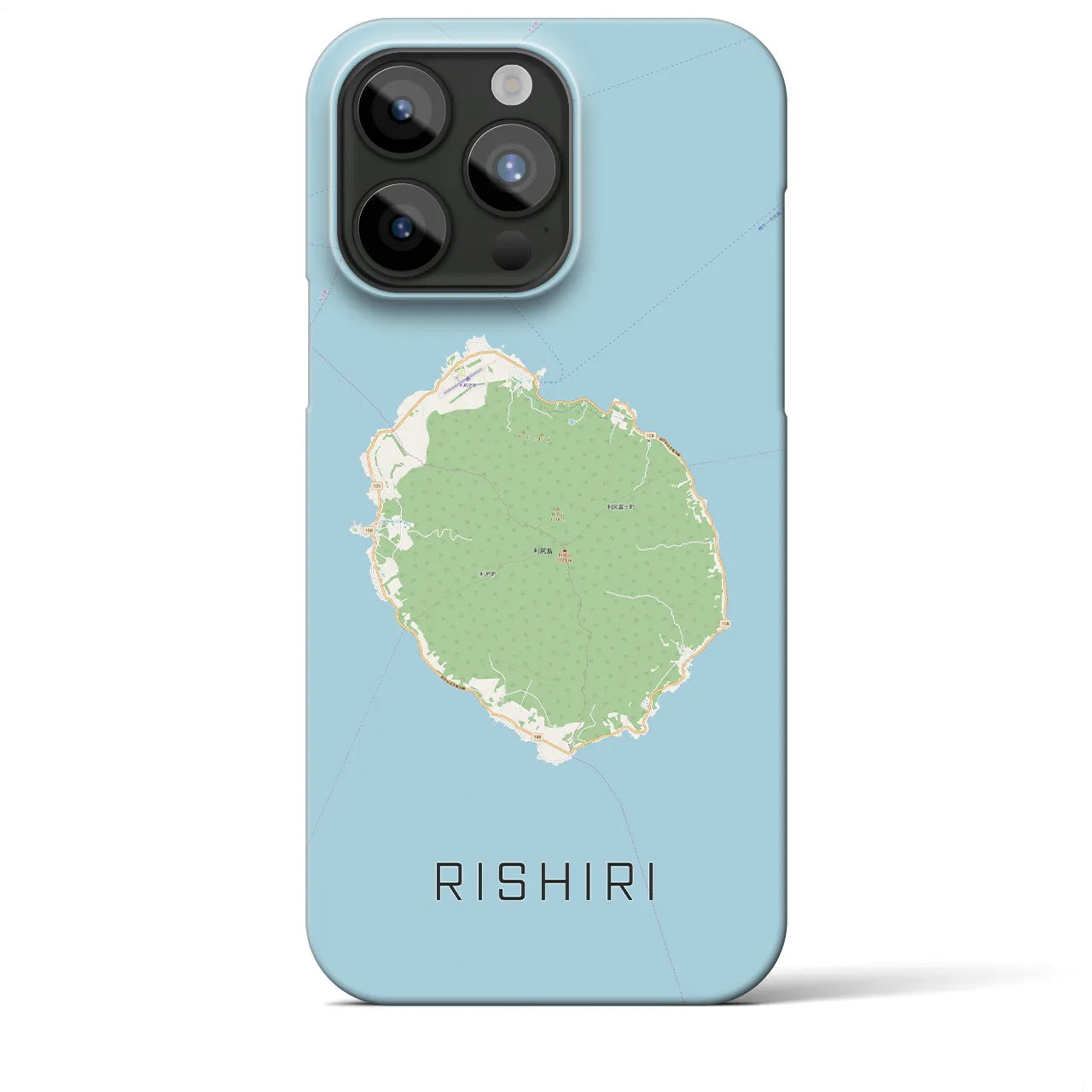 【利尻(北海道)】地図柄iPhoneケース(バックカバータイプ)