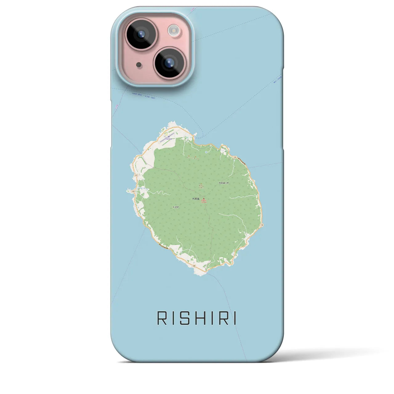 【利尻(北海道)】地図柄iPhoneケース(バックカバータイプ)