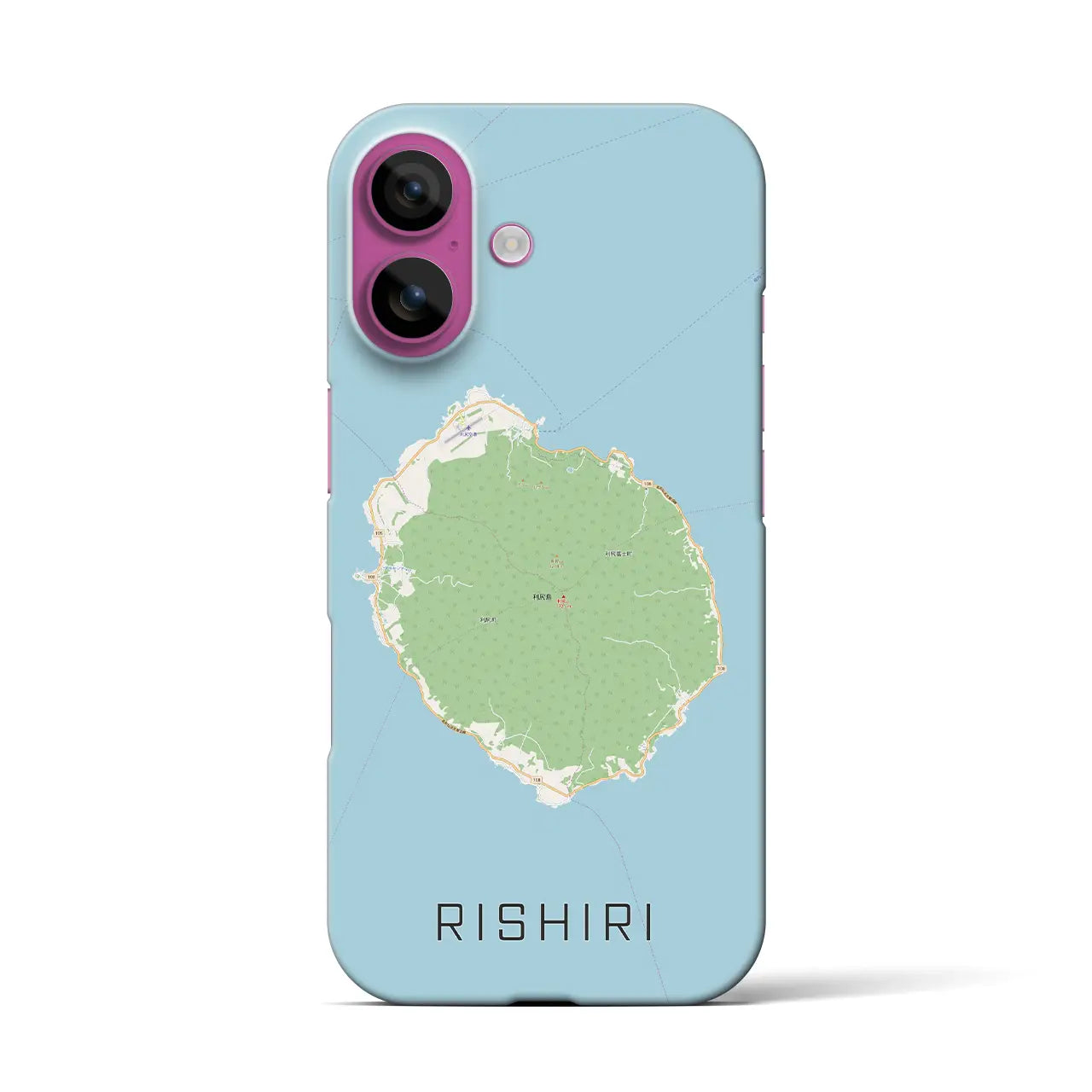 【利尻(北海道)】地図柄iPhoneケース(バックカバータイプ)