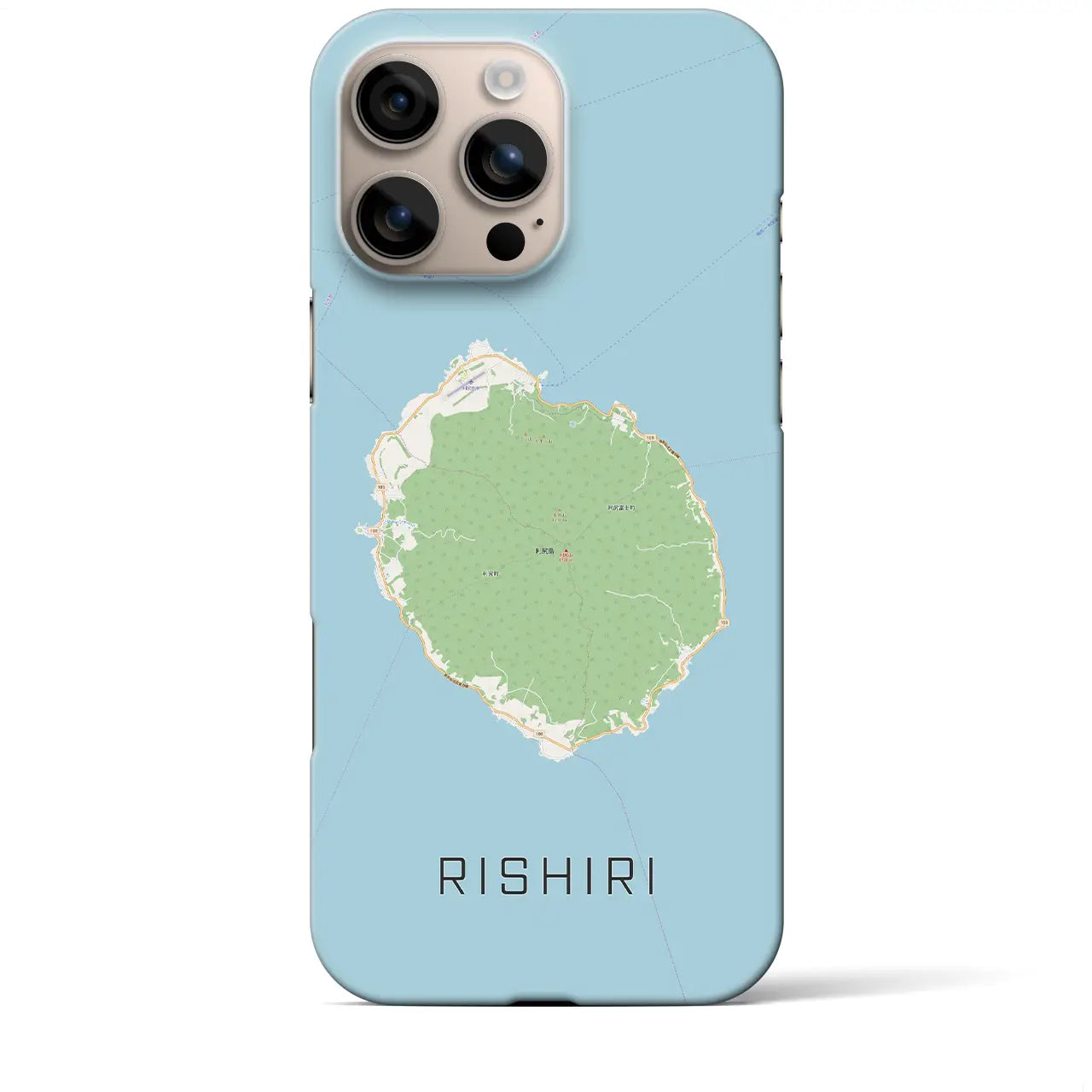 【利尻(北海道)】地図柄iPhoneケース(バックカバータイプ)
