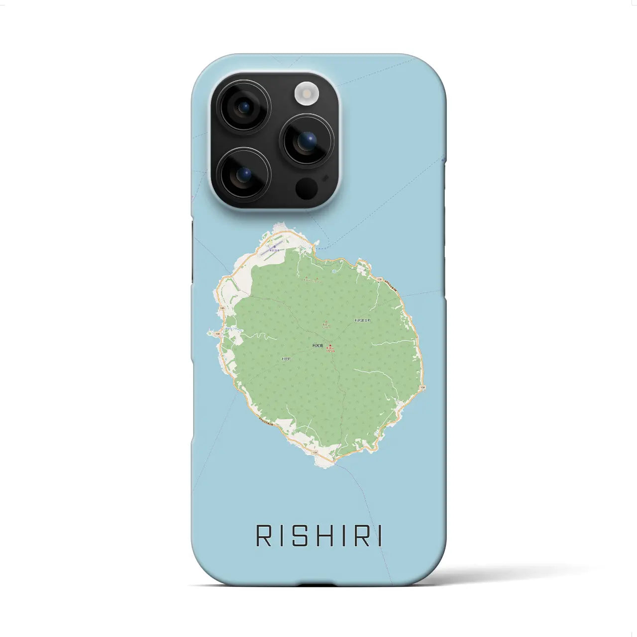 【利尻(北海道)】地図柄iPhoneケース(バックカバータイプ)