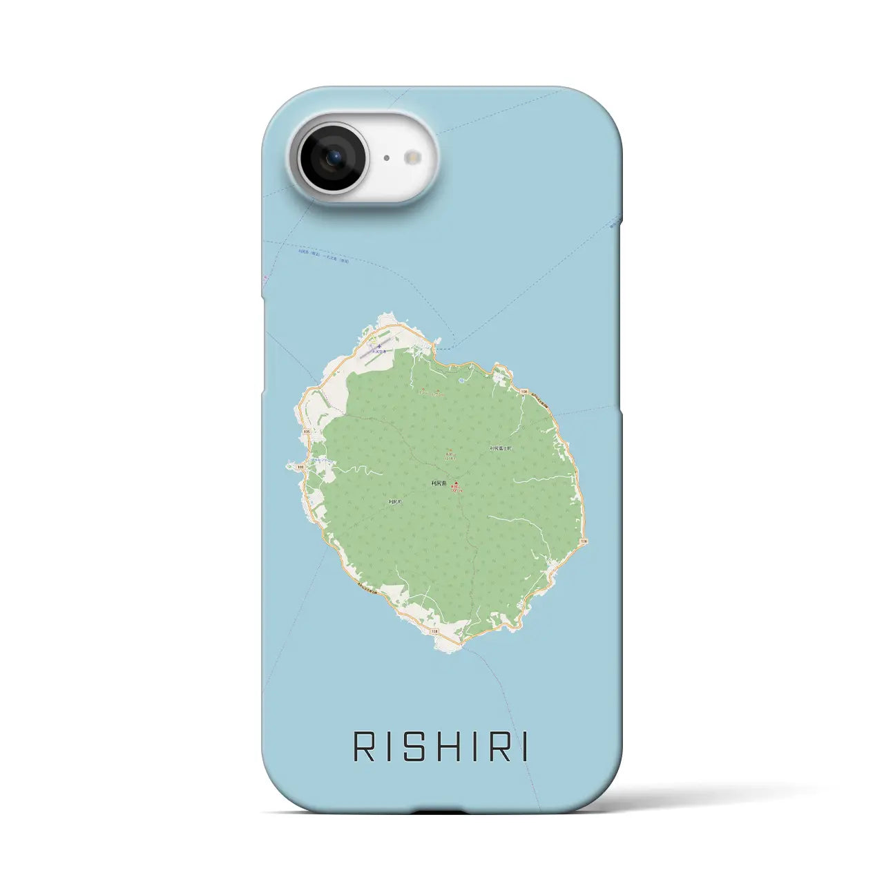 【利尻(北海道)】地図柄iPhoneケース(バックカバータイプ)