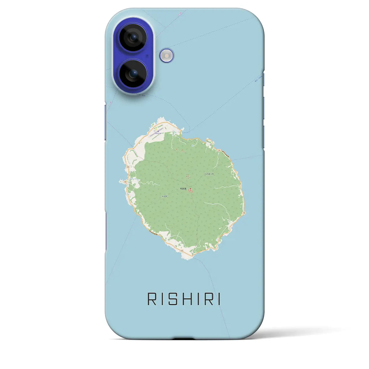 【利尻(北海道)】地図柄iPhoneケース(バックカバータイプ)