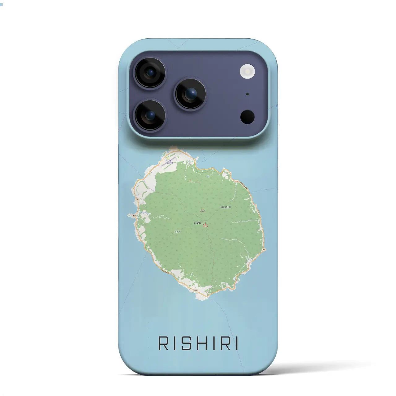 【利尻(北海道)】地図柄iPhoneケース(バックカバータイプ)