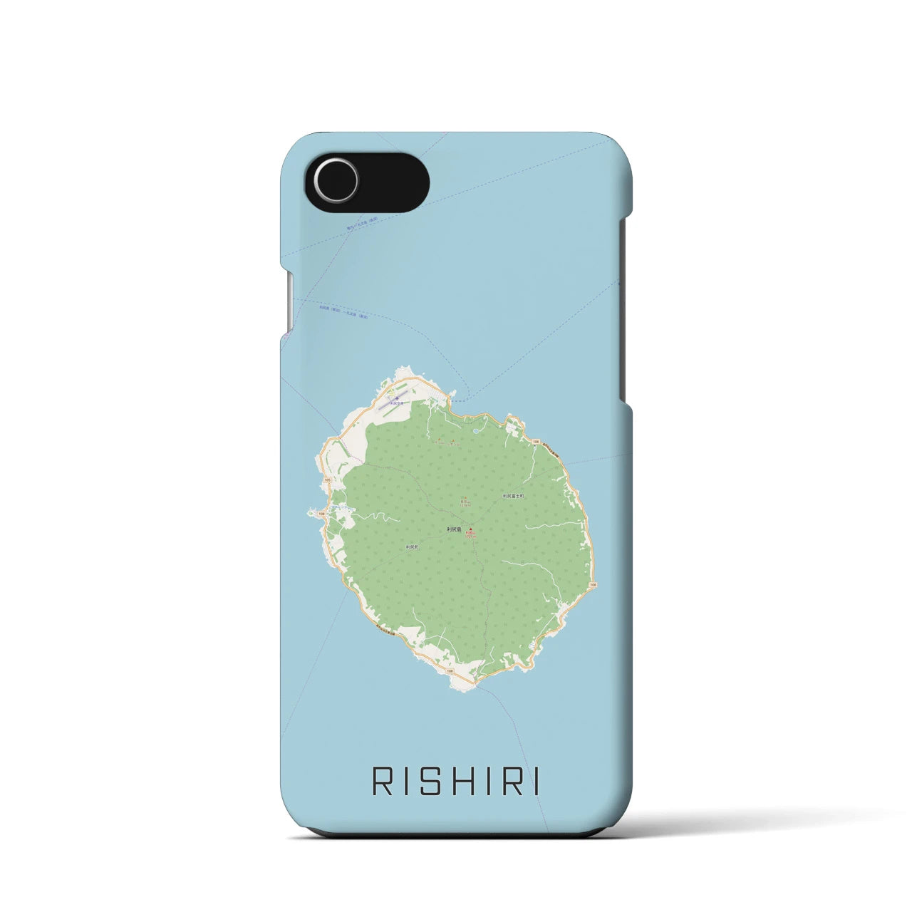 【利尻(北海道)】地図柄iPhoneケース(バックカバータイプ)