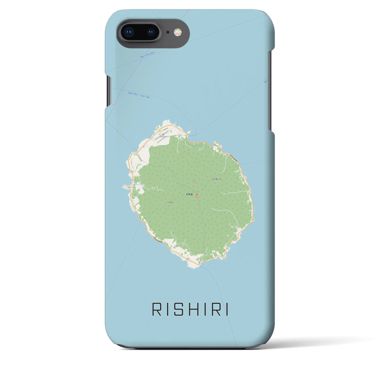 【利尻(北海道)】地図柄iPhoneケース(バックカバータイプ)