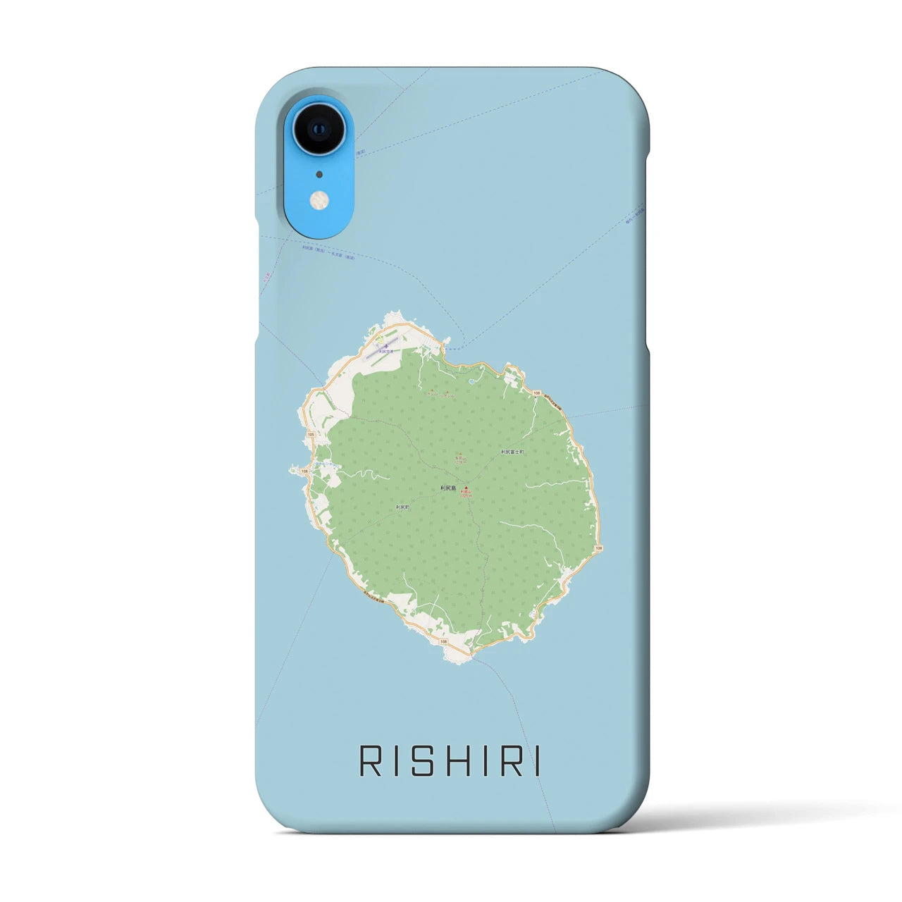 【利尻(北海道)】地図柄iPhoneケース(バックカバータイプ)