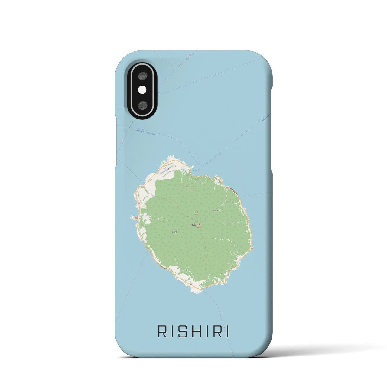 【利尻(北海道)】地図柄iPhoneケース(バックカバータイプ)