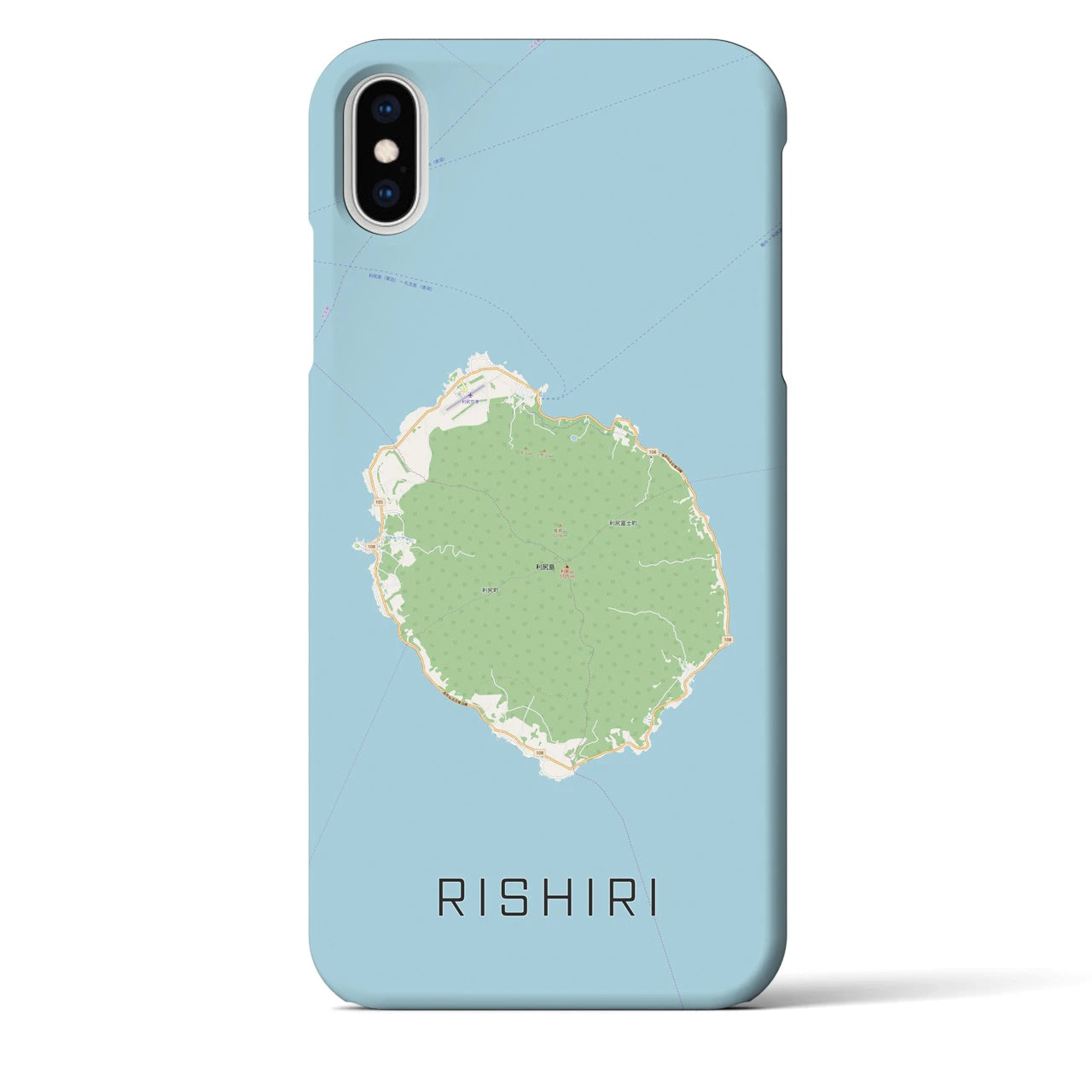 【利尻(北海道)】地図柄iPhoneケース(バックカバータイプ)