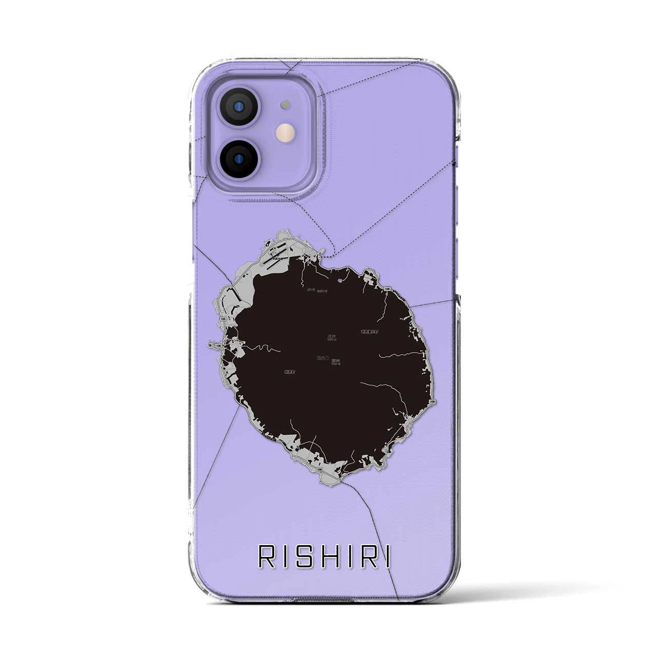【利尻(北海道)】地図柄iPhoneケース(クリアタイプ)