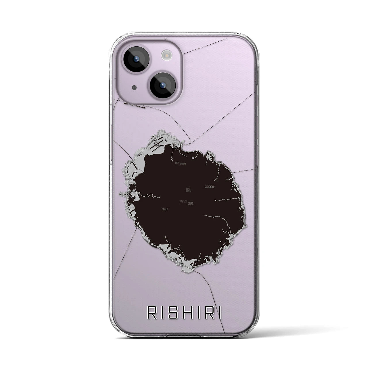 【利尻(北海道)】地図柄iPhoneケース(クリアタイプ)