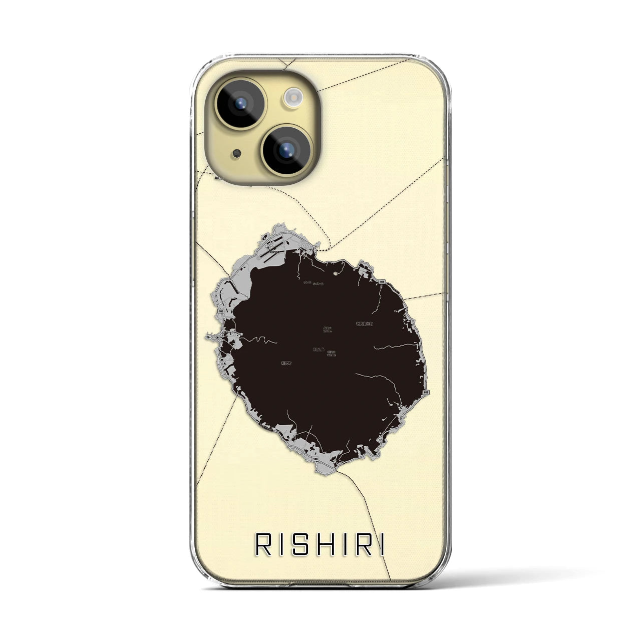 【利尻(北海道)】地図柄iPhoneケース(クリアタイプ)