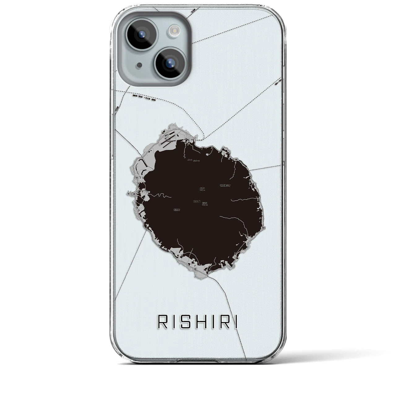【利尻(北海道)】地図柄iPhoneケース(クリアタイプ)