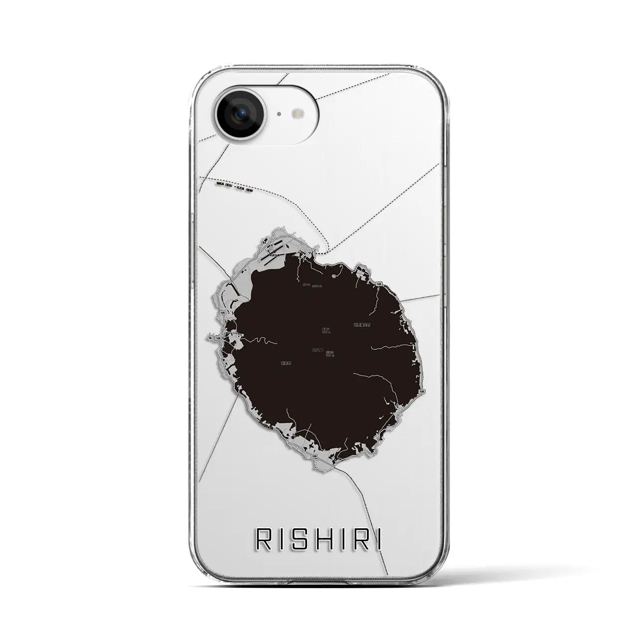 【利尻(北海道)】地図柄iPhoneケース(クリアタイプ)