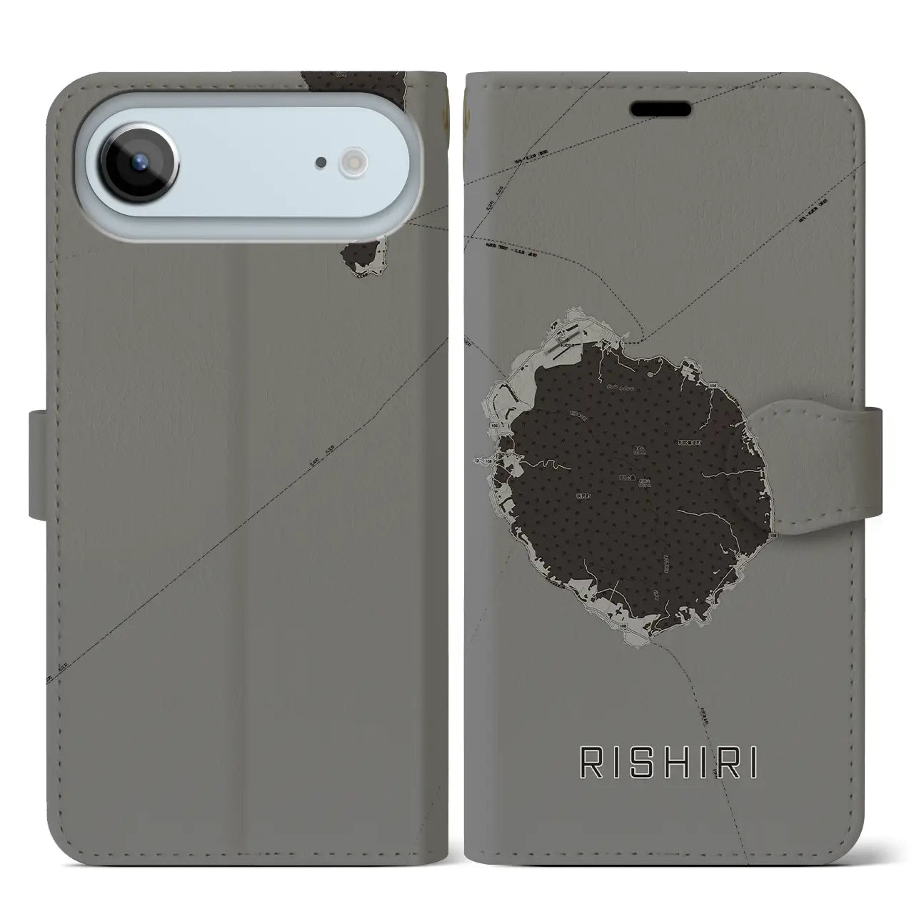 【利尻(北海道)】地図柄iPhoneケース(手帳タイプ)