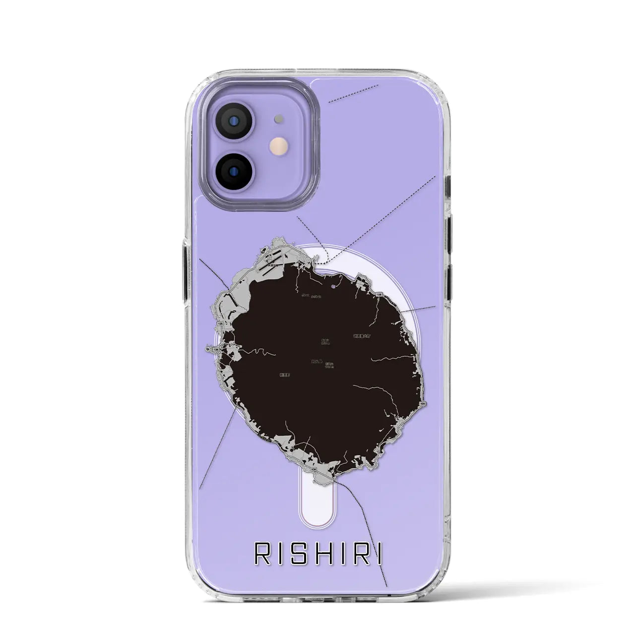 【利尻(北海道)】地図柄iPhoneケース(MagSafeタイプ)