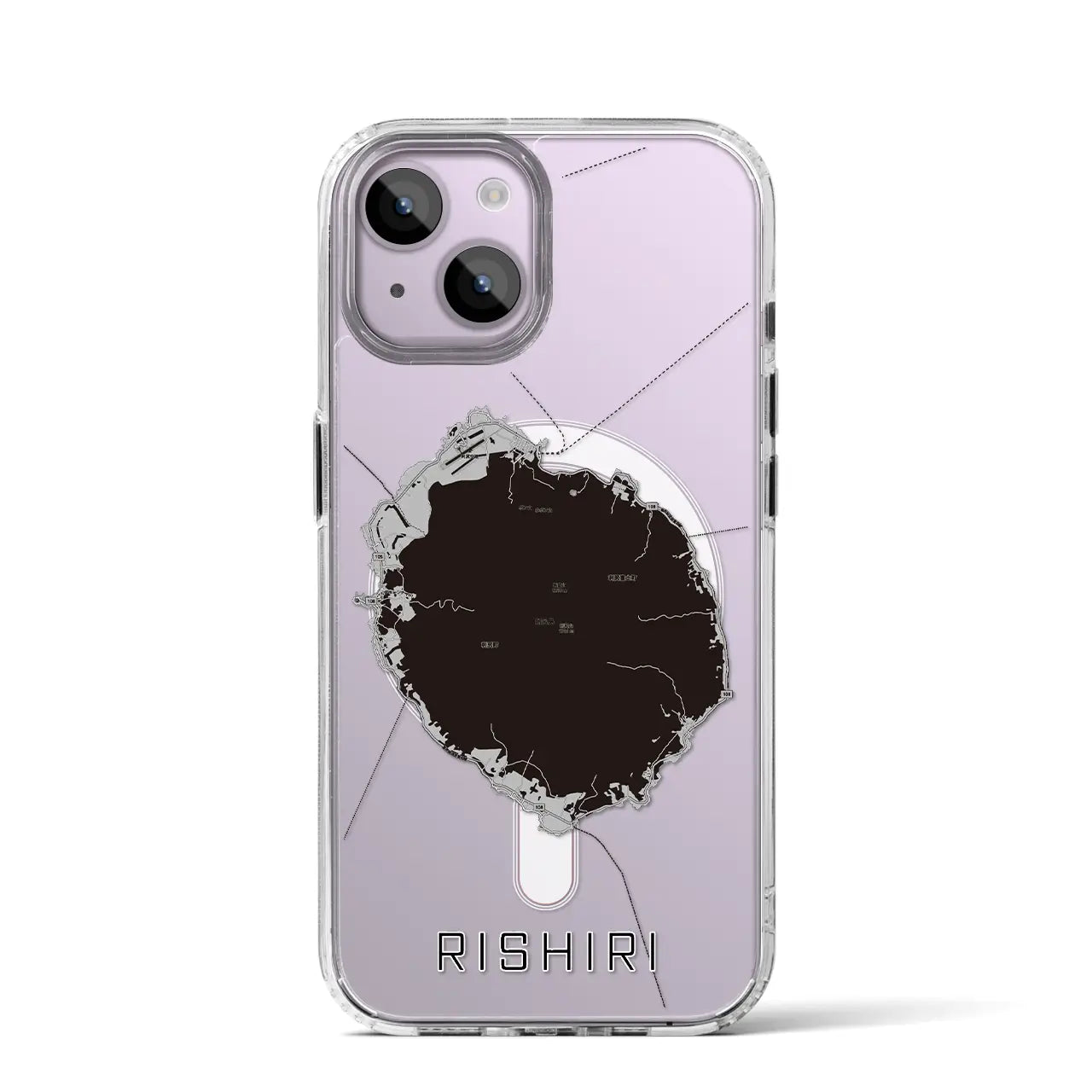 【利尻(北海道)】地図柄iPhoneケース(MagSafeタイプ)