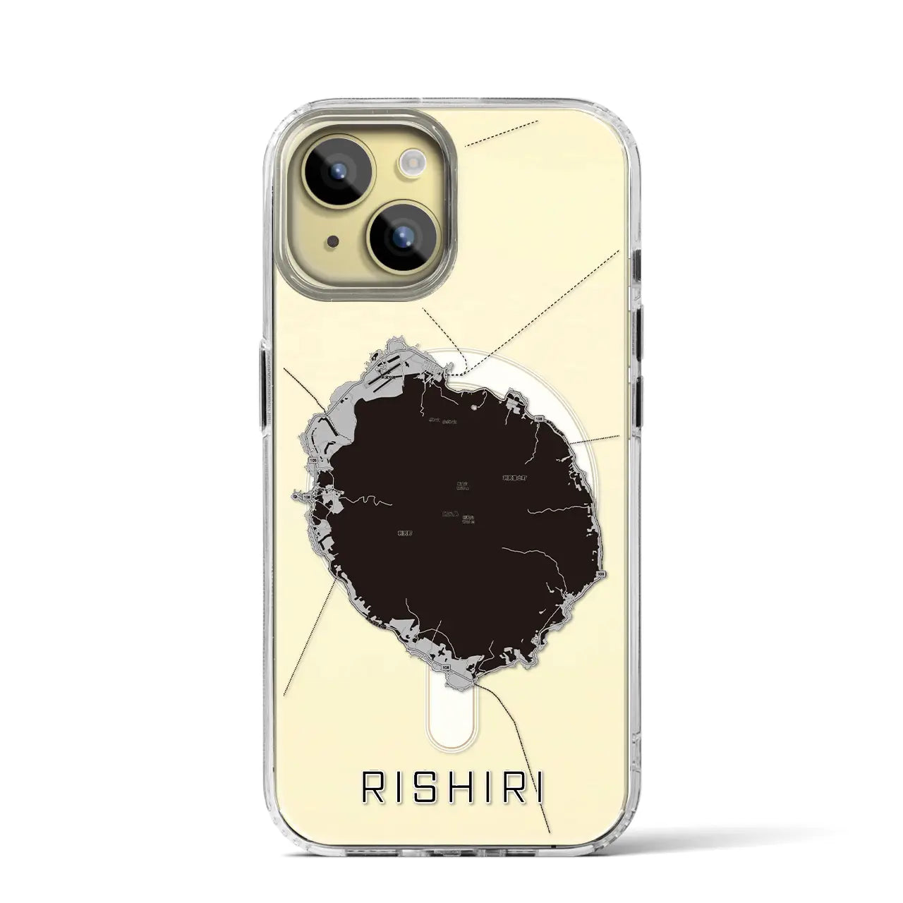 【利尻(北海道)】地図柄iPhoneケース(MagSafeタイプ)