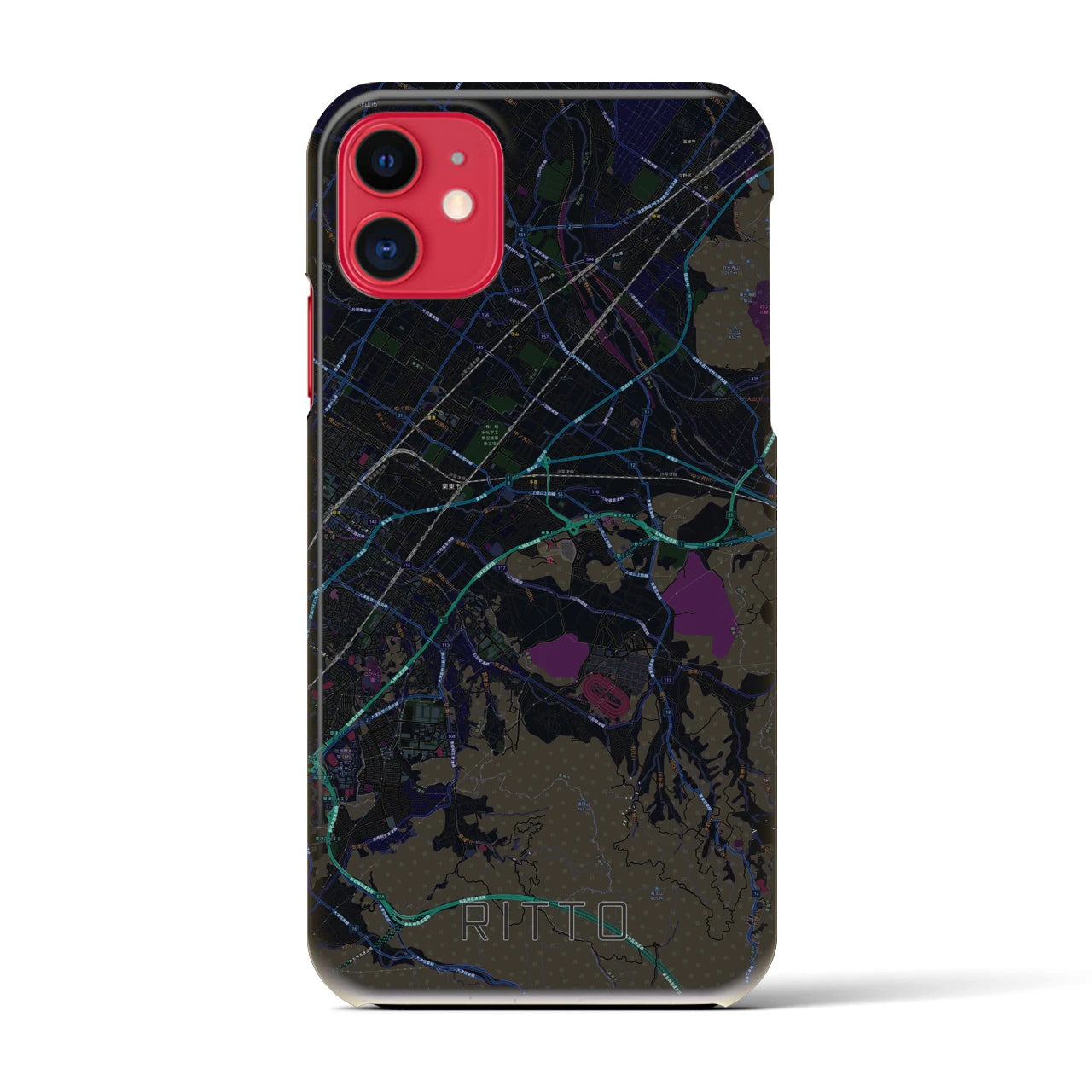 【栗東(滋賀県)】地図柄iPhoneケース(バックカバータイプ)