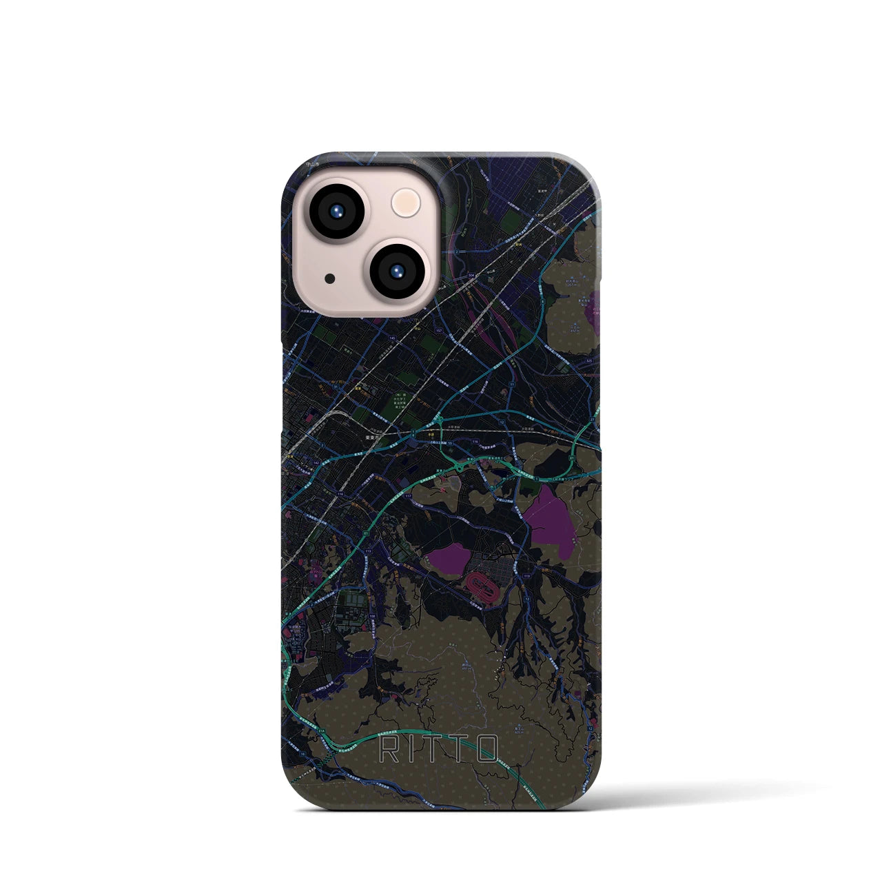 【栗東(滋賀県)】地図柄iPhoneケース(バックカバータイプ)