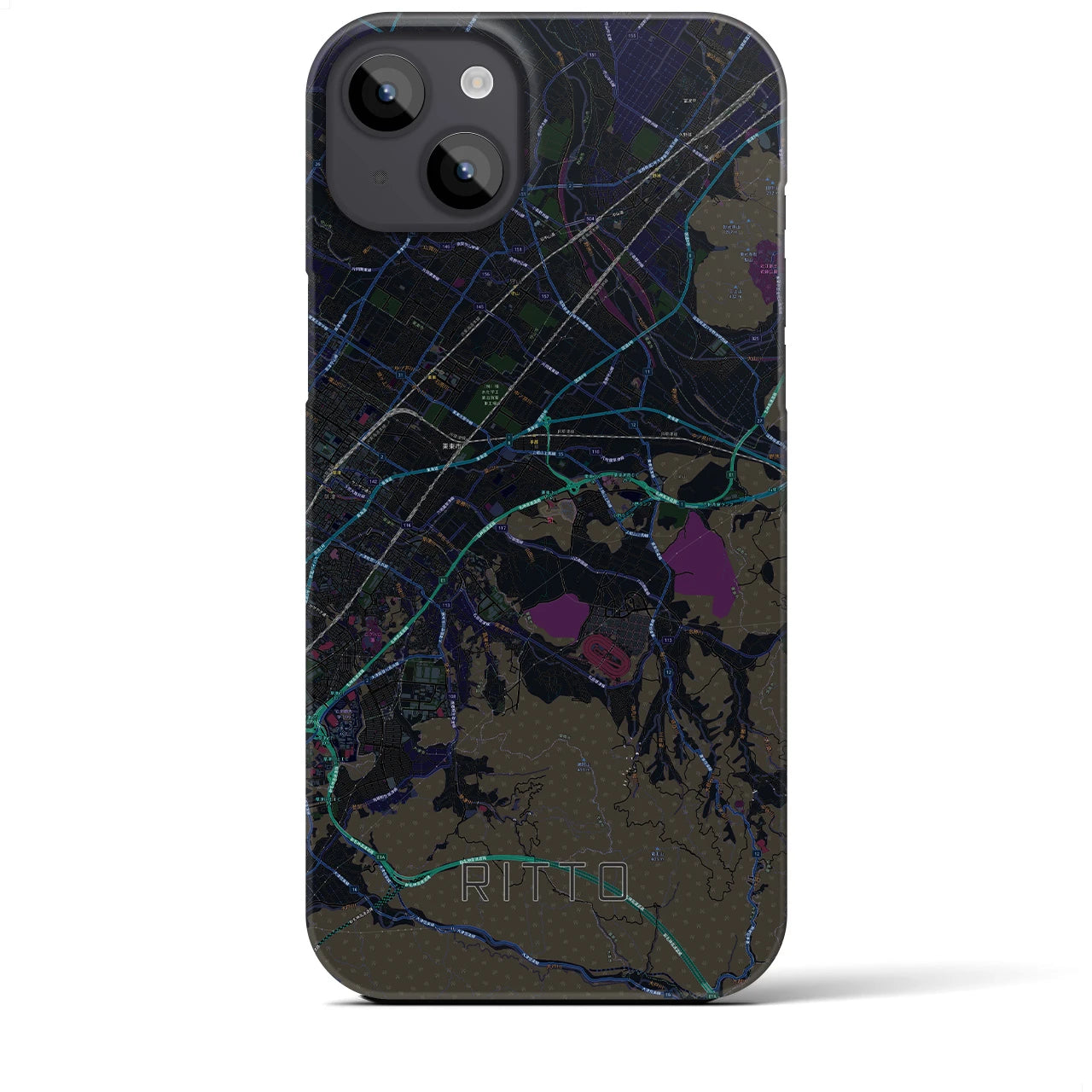 【栗東(滋賀県)】地図柄iPhoneケース(バックカバータイプ)