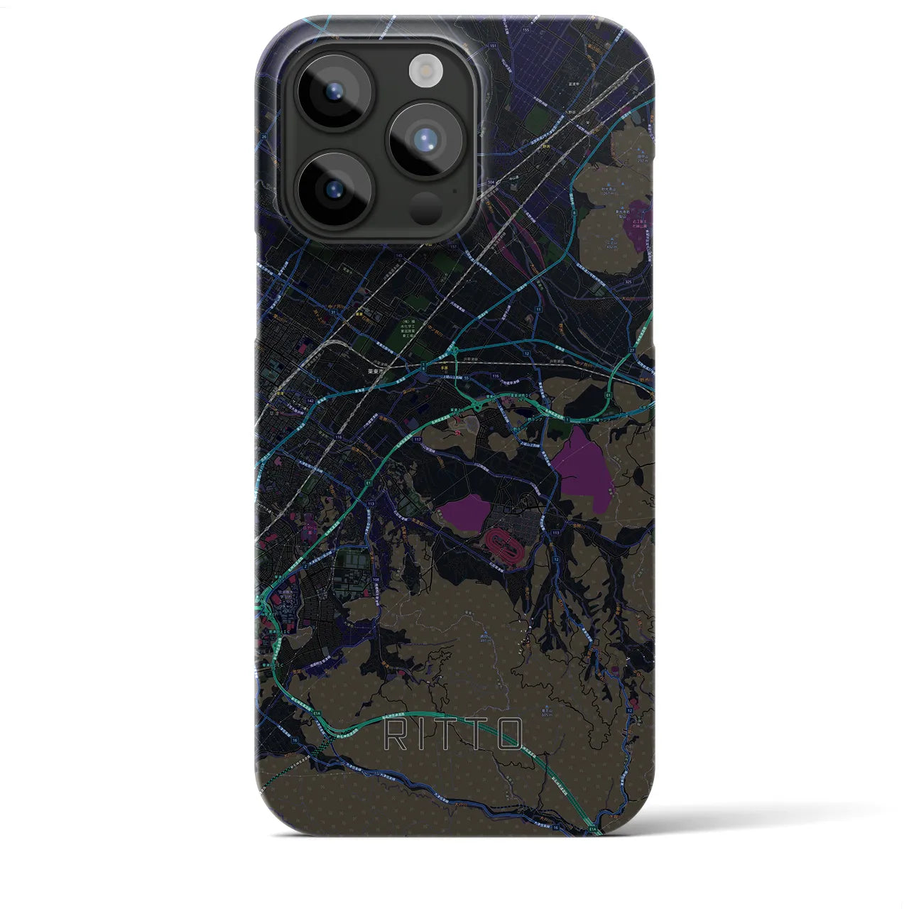 【栗東(滋賀県)】地図柄iPhoneケース(バックカバータイプ)