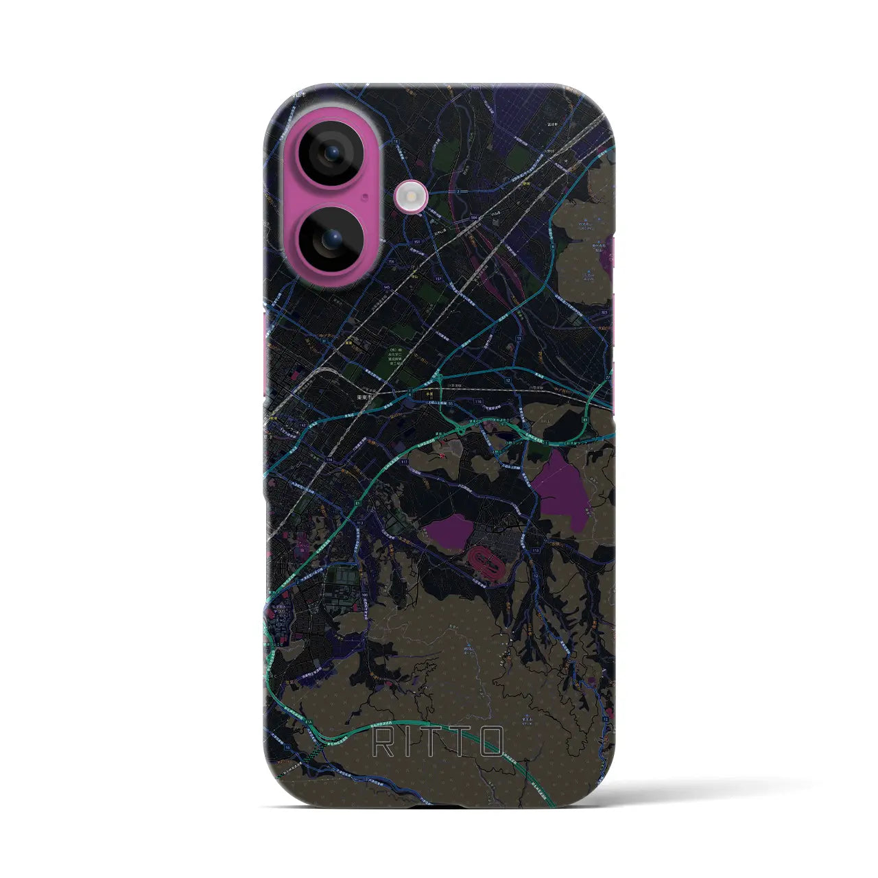 【栗東(滋賀県)】地図柄iPhoneケース(バックカバータイプ)