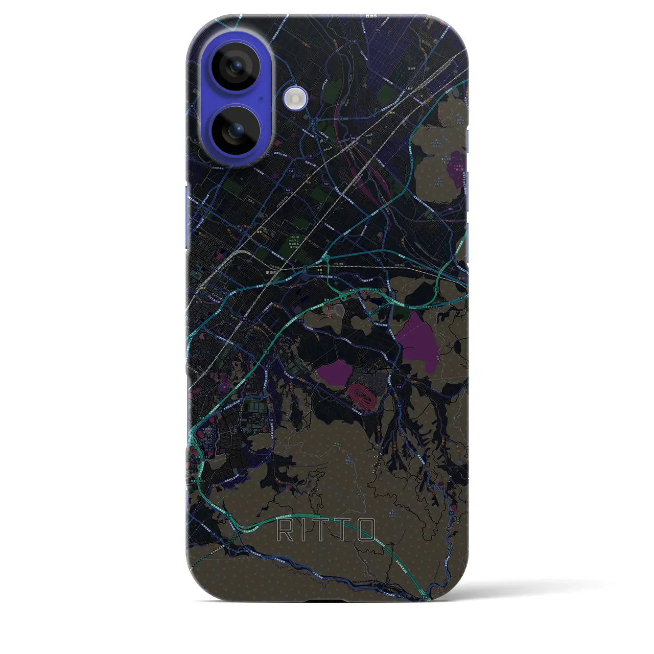 【栗東(滋賀県)】地図柄iPhoneケース(バックカバータイプ)