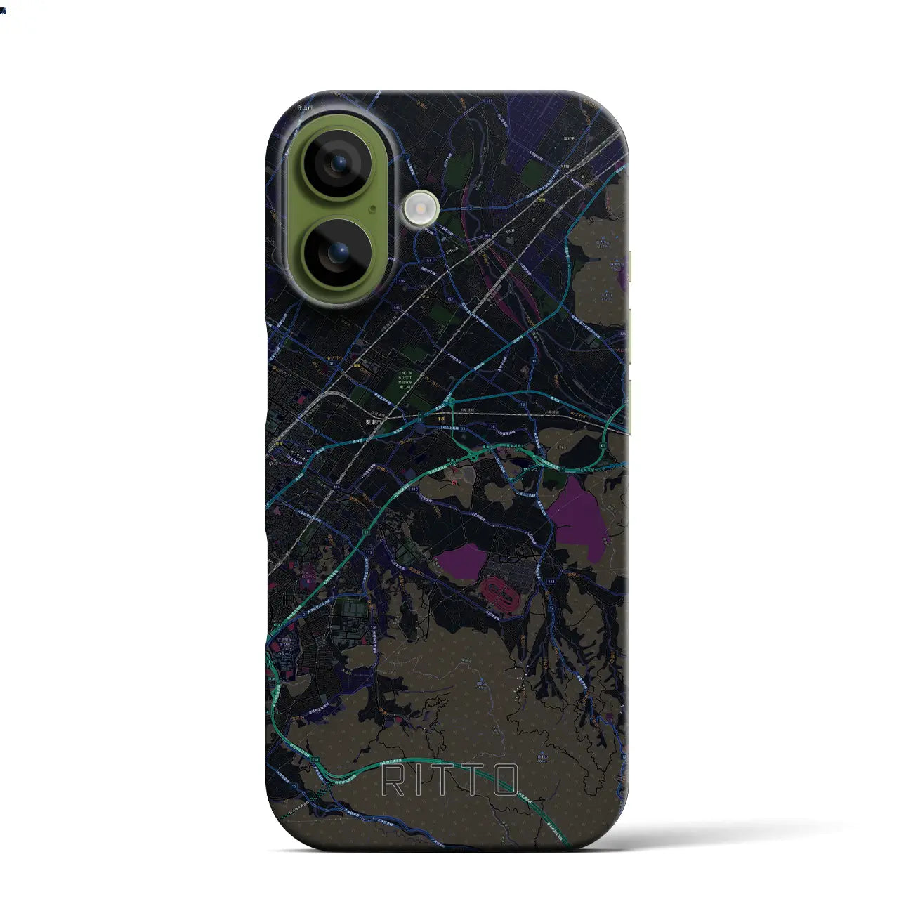 【栗東(滋賀県)】地図柄iPhoneケース(バックカバータイプ)