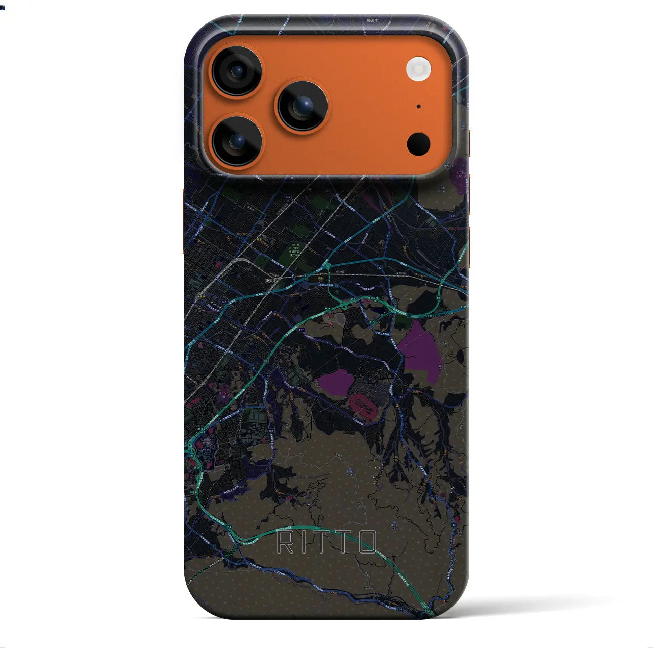 【栗東(滋賀県)】地図柄iPhoneケース(バックカバータイプ)