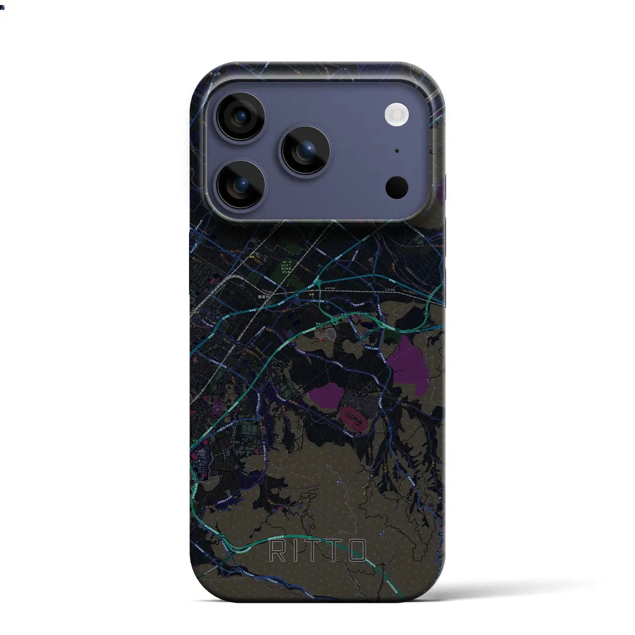 【栗東(滋賀県)】地図柄iPhoneケース(バックカバータイプ)