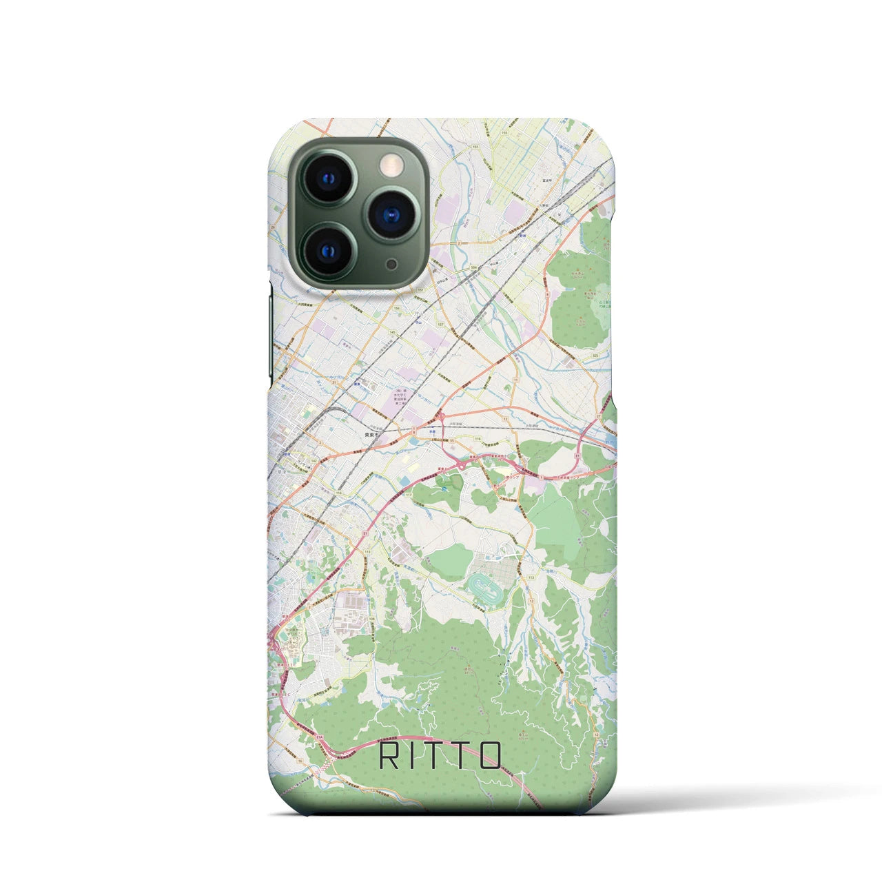 【栗東(滋賀県)】地図柄iPhoneケース(バックカバータイプ)