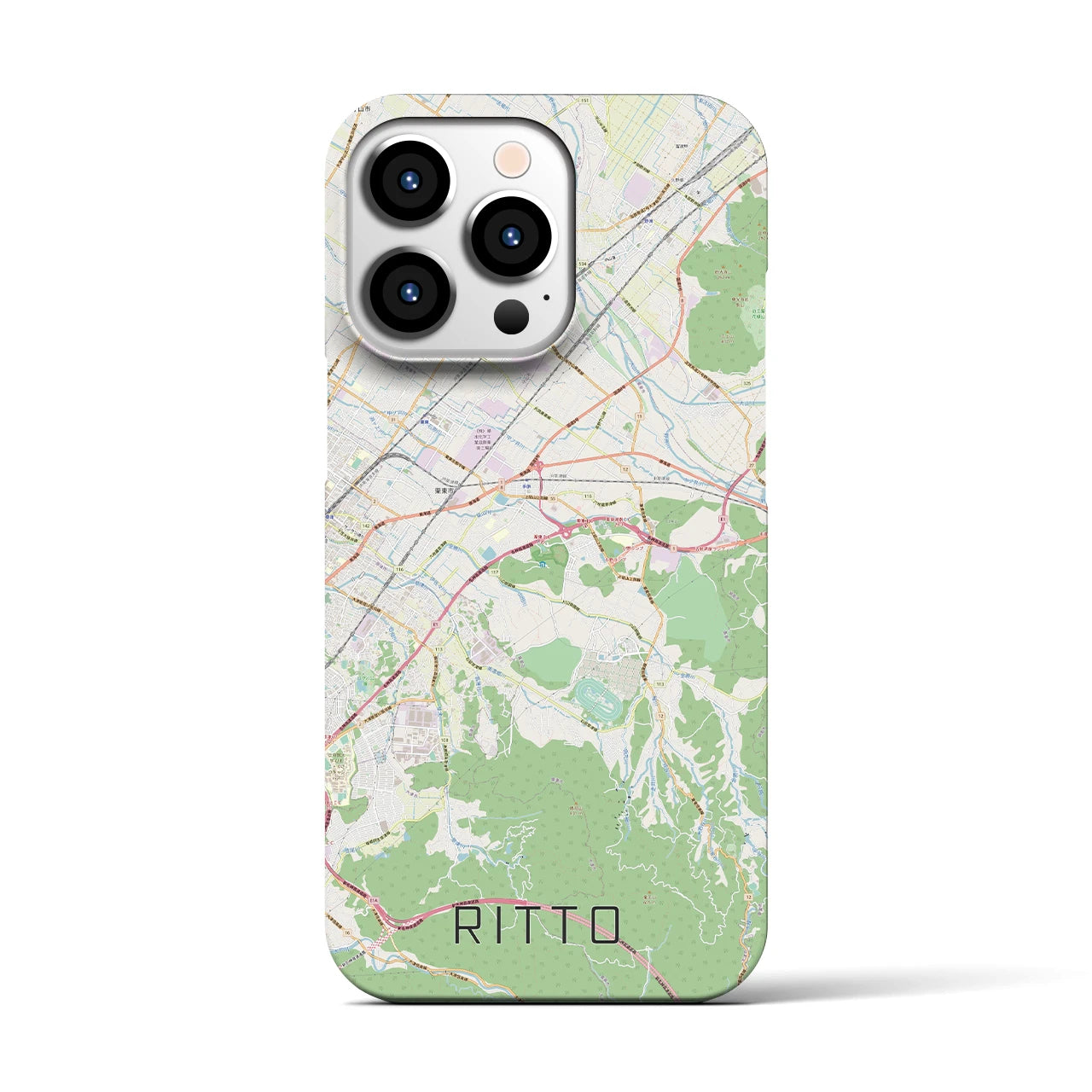 【栗東(滋賀県)】地図柄iPhoneケース(バックカバータイプ)