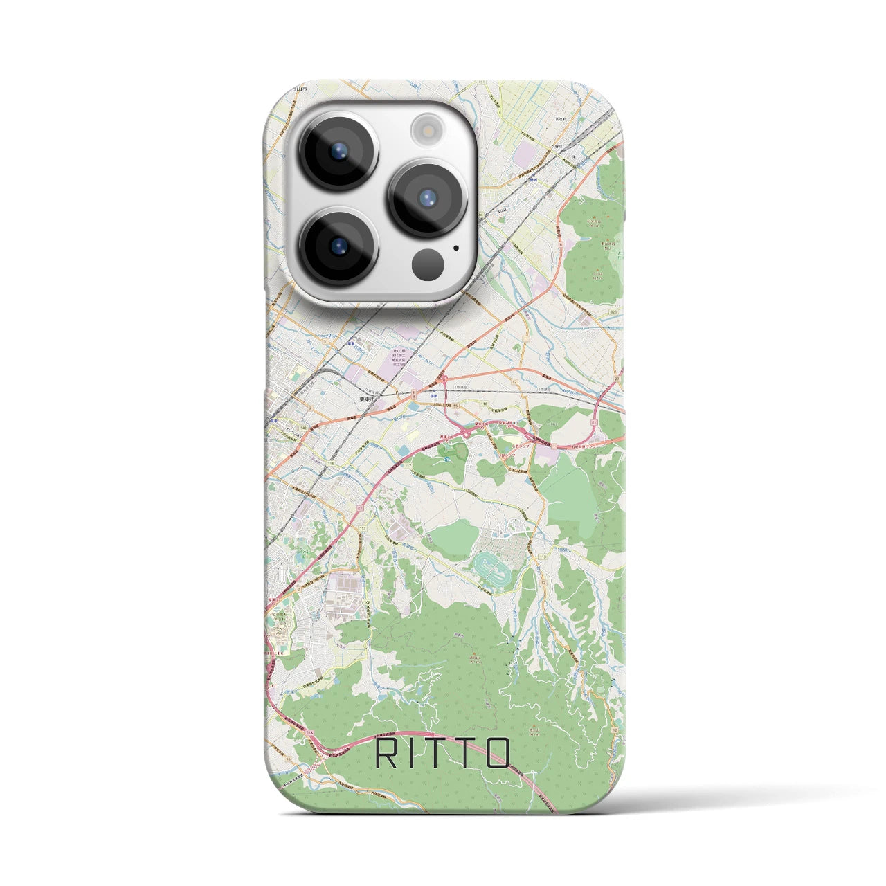 【栗東(滋賀県)】地図柄iPhoneケース(バックカバータイプ)