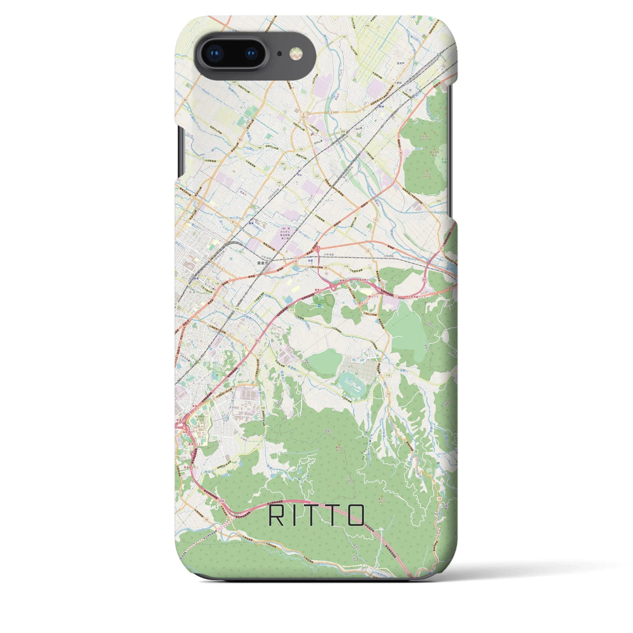 【栗東(滋賀県)】地図柄iPhoneケース(バックカバータイプ)