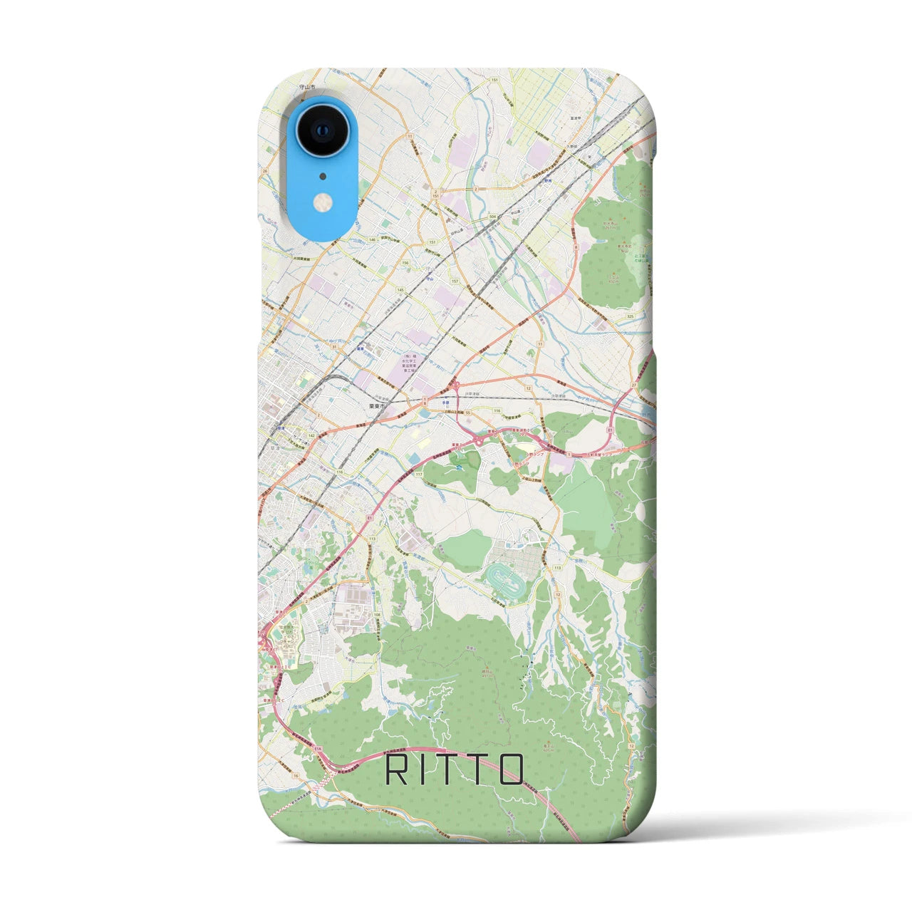 【栗東(滋賀県)】地図柄iPhoneケース(バックカバータイプ)