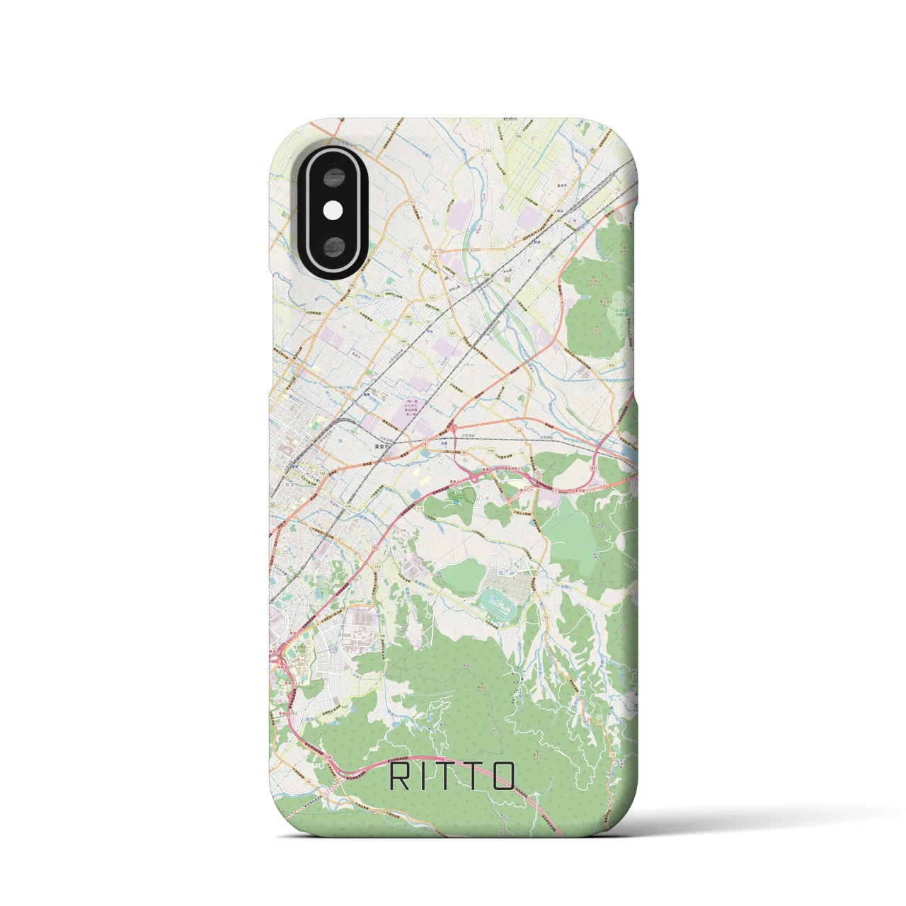 【栗東(滋賀県)】地図柄iPhoneケース(バックカバータイプ)