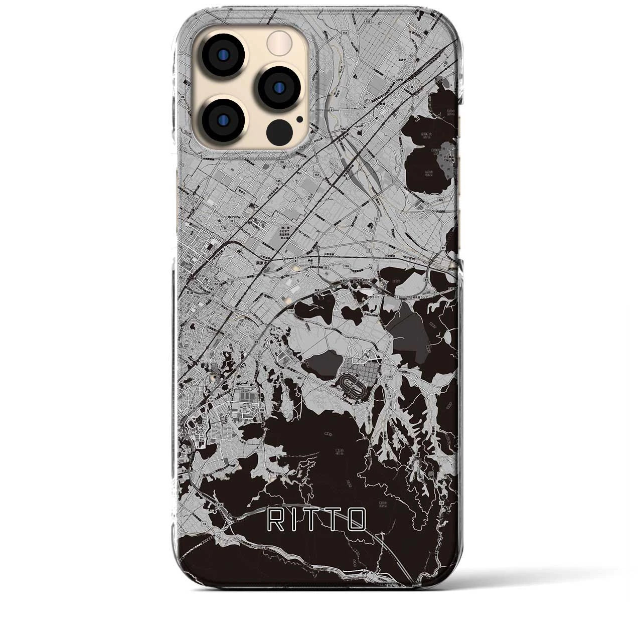 【栗東(滋賀県)】地図柄iPhoneケース(クリアタイプ)