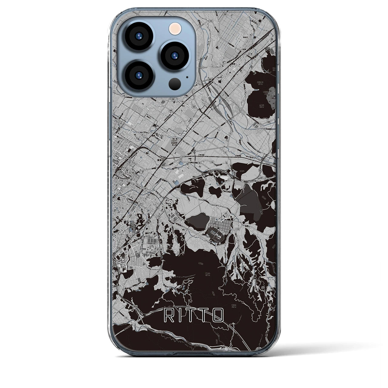 【栗東(滋賀県)】地図柄iPhoneケース(クリアタイプ)