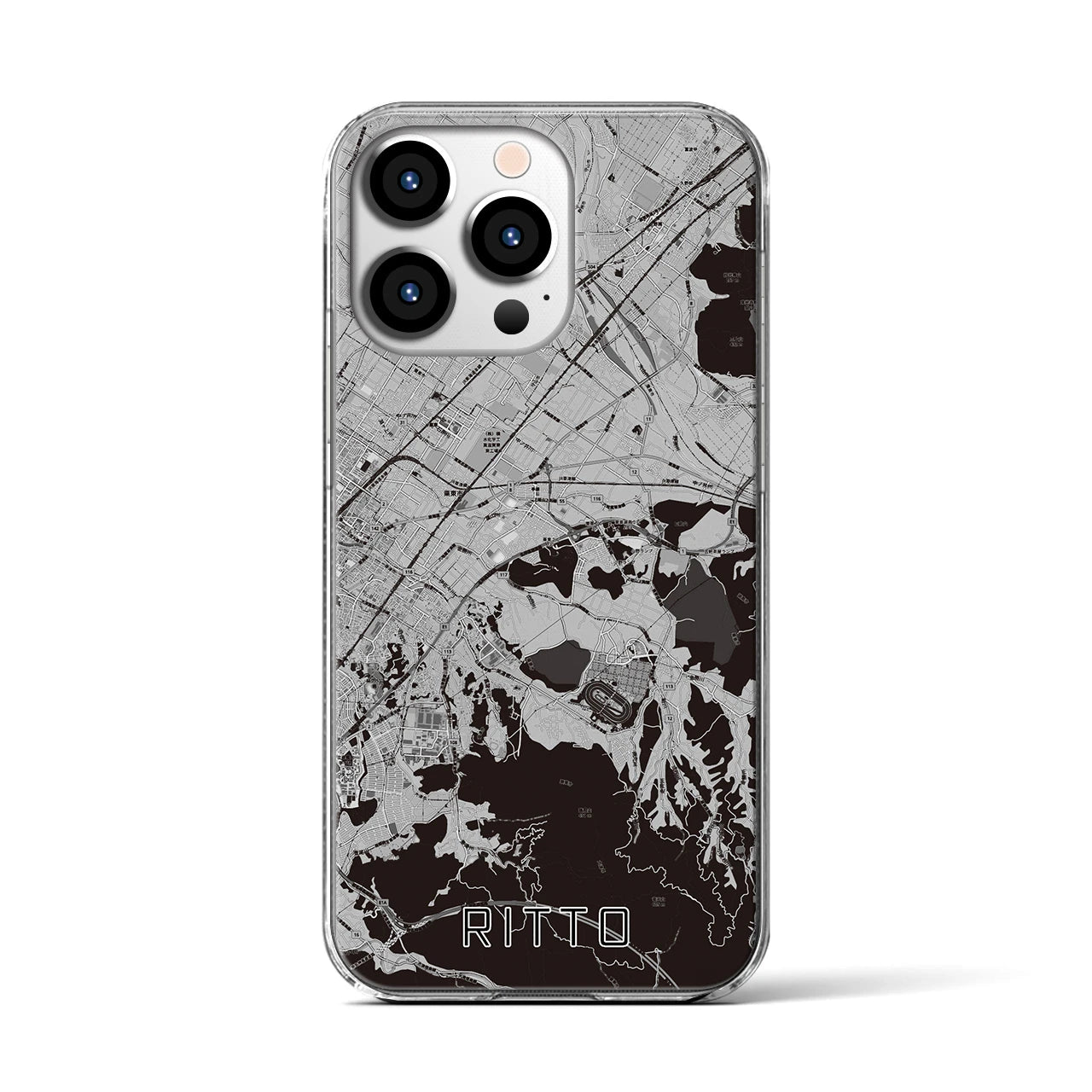 【栗東(滋賀県)】地図柄iPhoneケース(クリアタイプ)