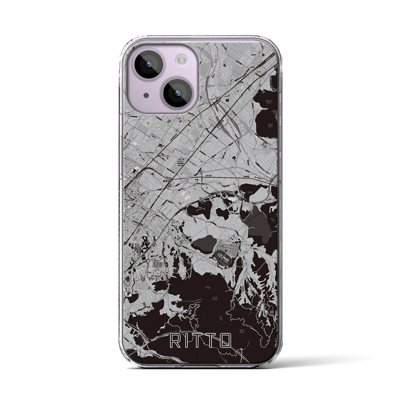 【栗東(滋賀県)】地図柄iPhoneケース(クリアタイプ)