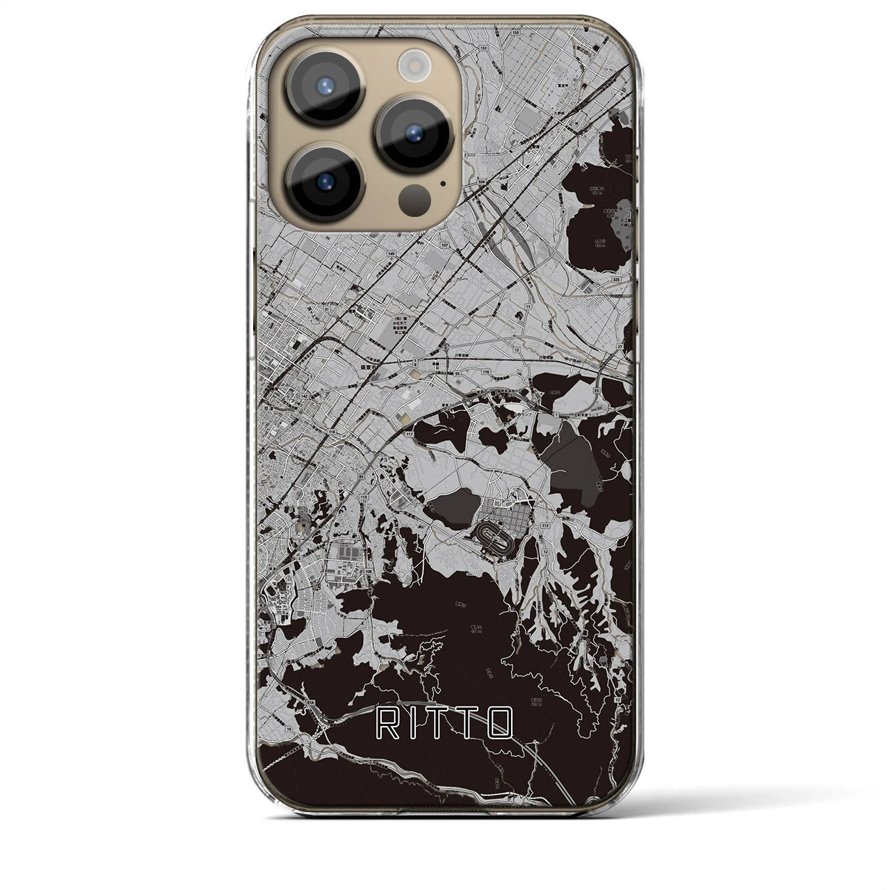 【栗東(滋賀県)】地図柄iPhoneケース(クリアタイプ)