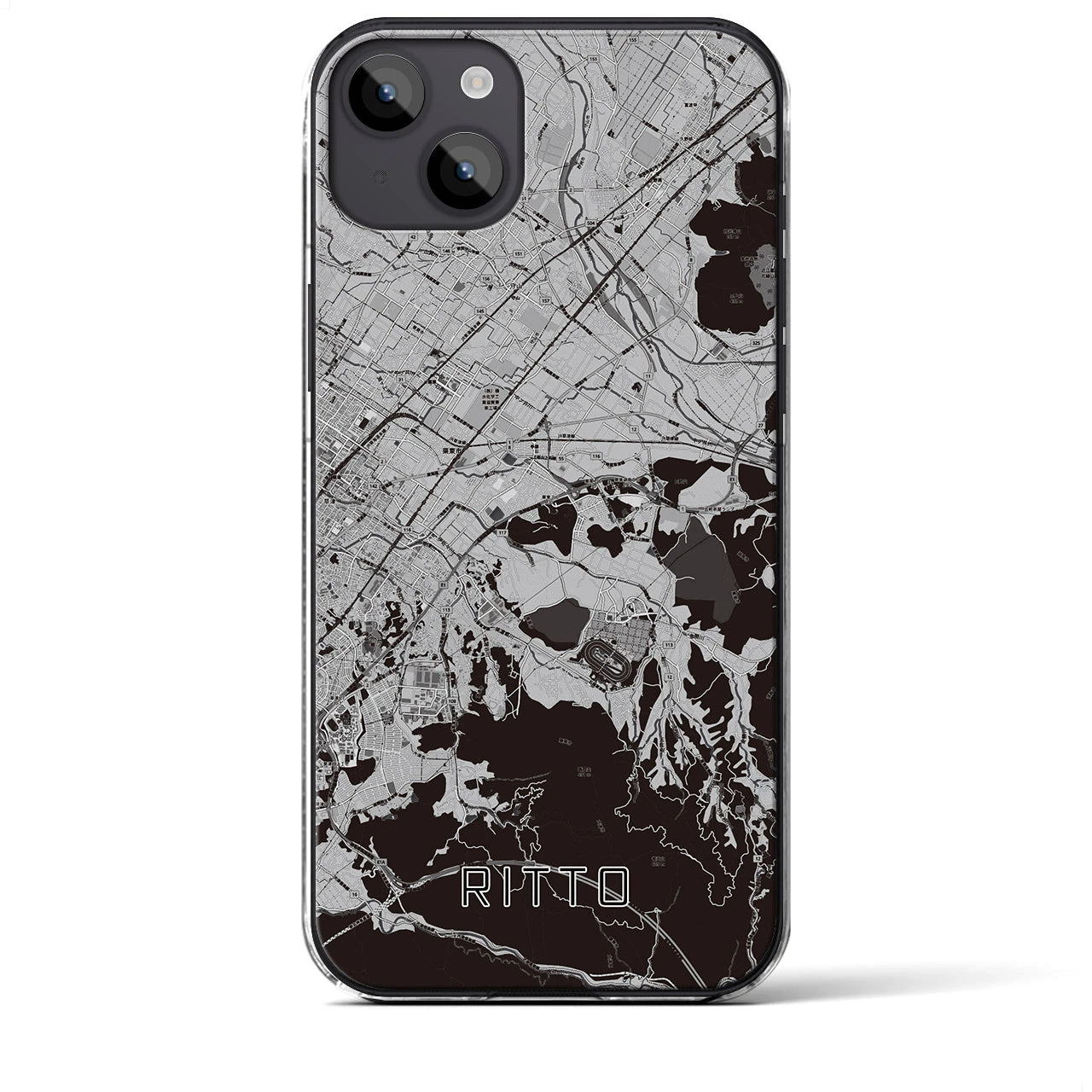 【栗東(滋賀県)】地図柄iPhoneケース(クリアタイプ)