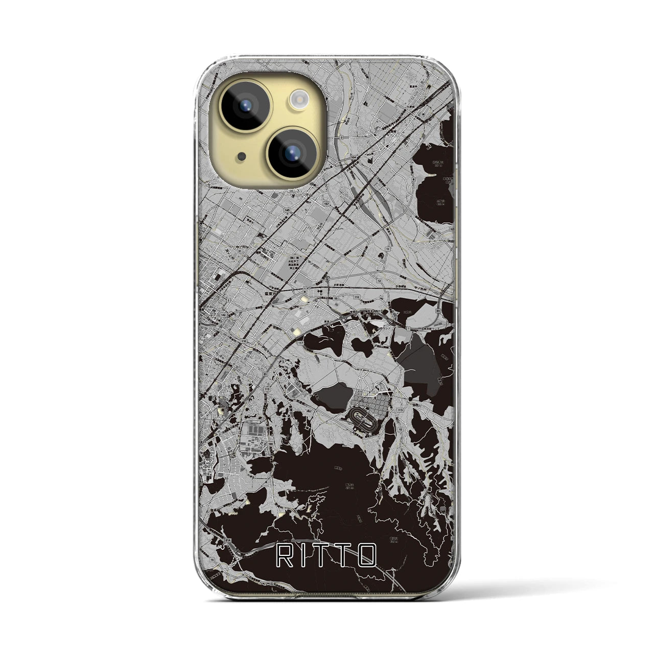 【栗東(滋賀県)】地図柄iPhoneケース(クリアタイプ)