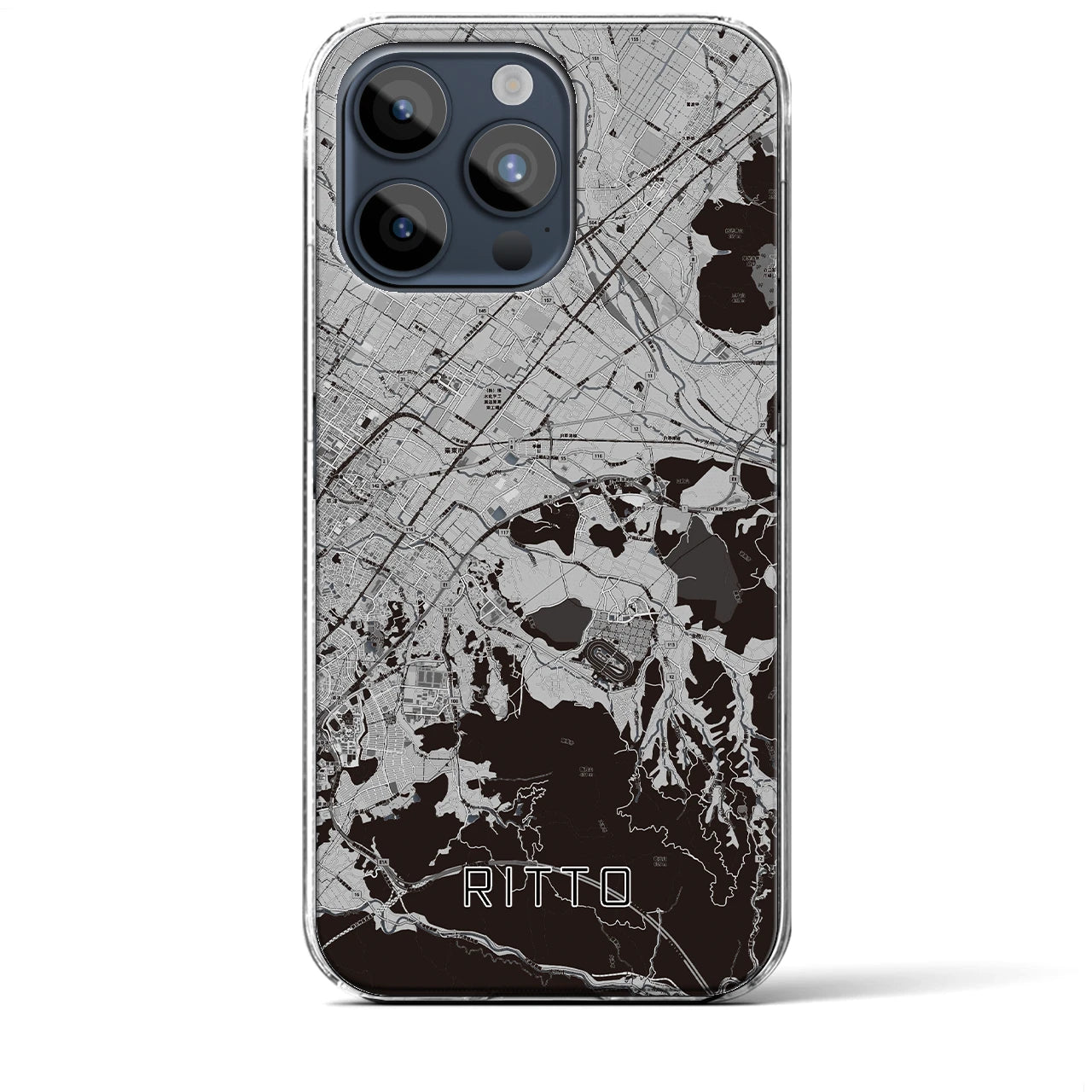 【栗東(滋賀県)】地図柄iPhoneケース(クリアタイプ)