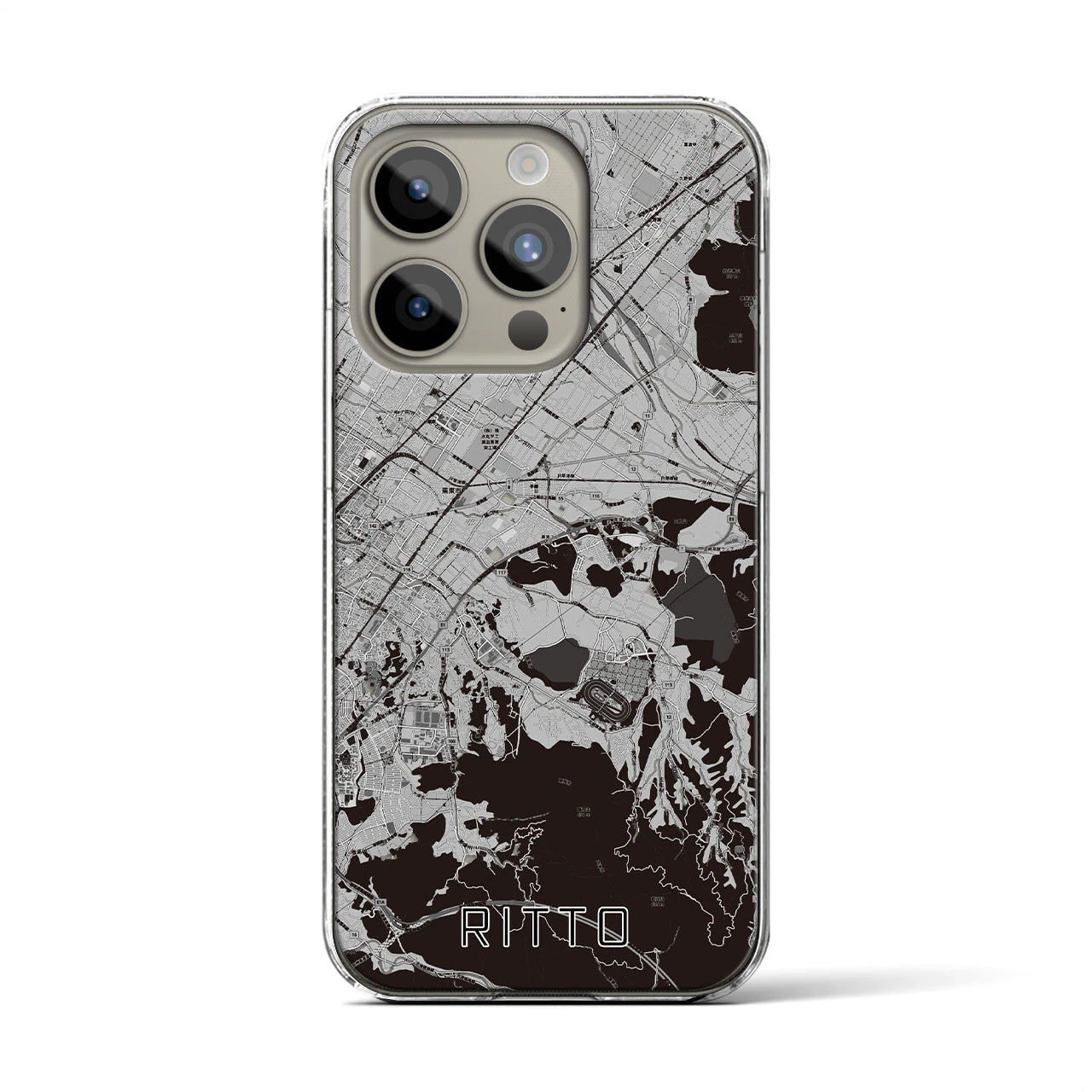 【栗東(滋賀県)】地図柄iPhoneケース(クリアタイプ)