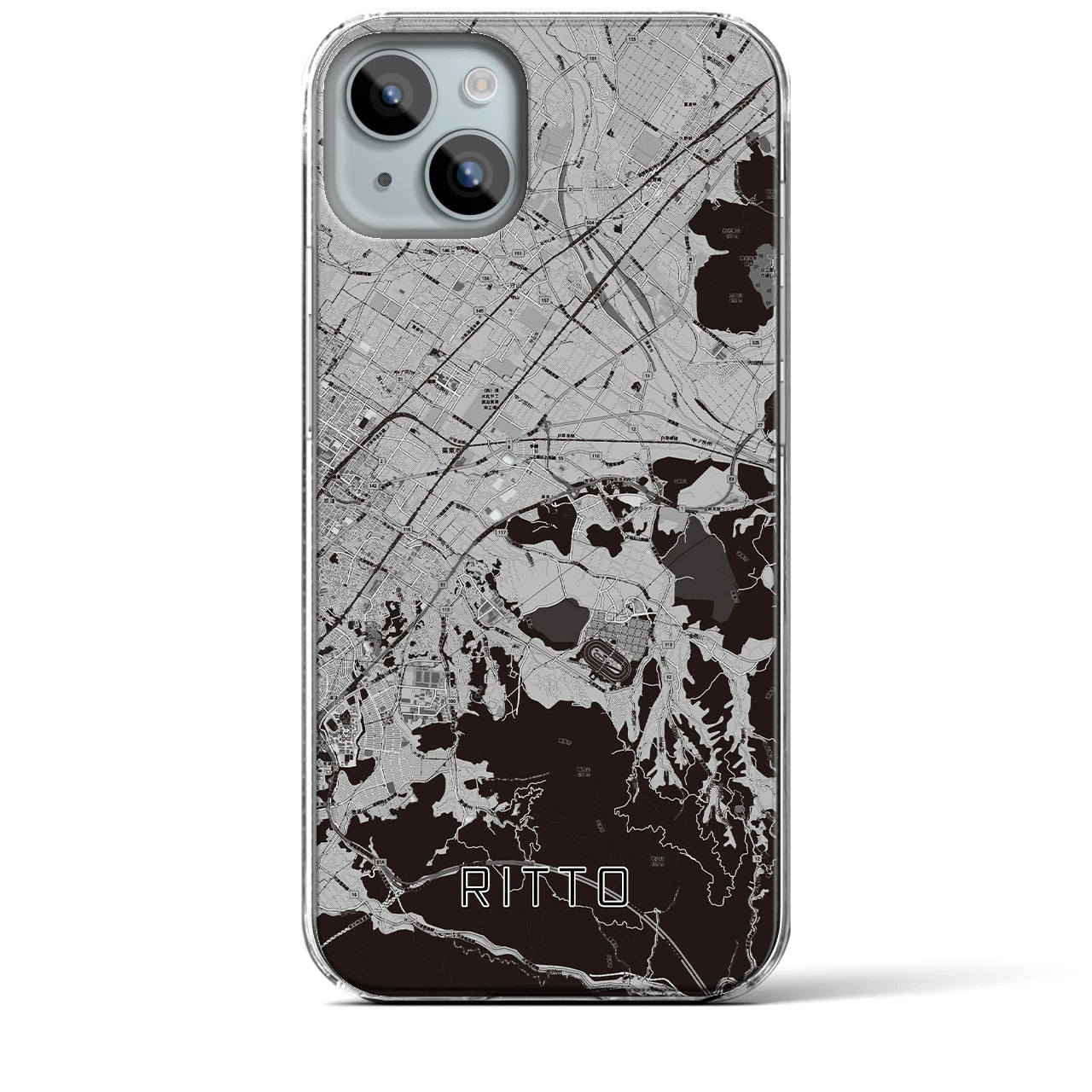 【栗東(滋賀県)】地図柄iPhoneケース(クリアタイプ)