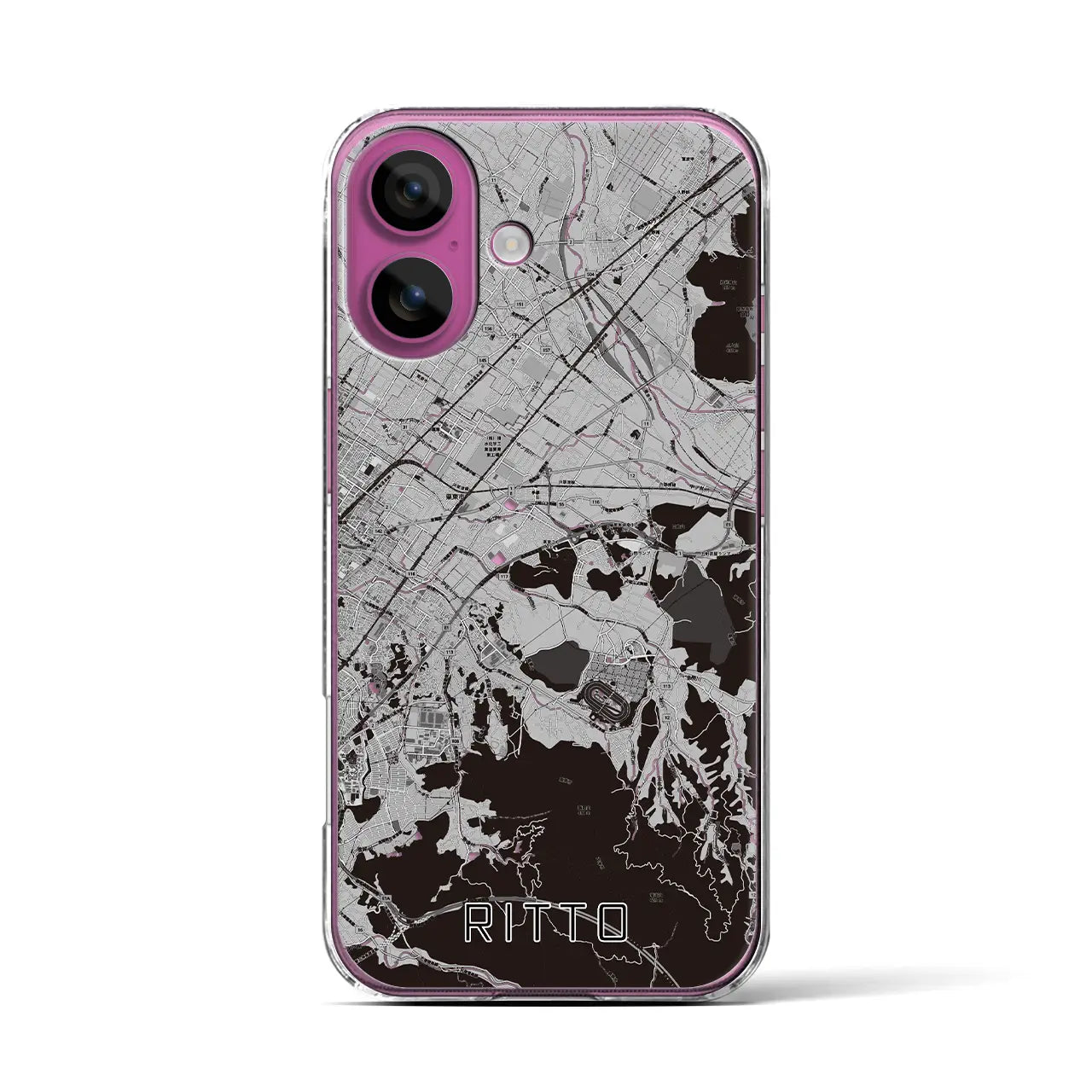 【栗東(滋賀県)】地図柄iPhoneケース(クリアタイプ)