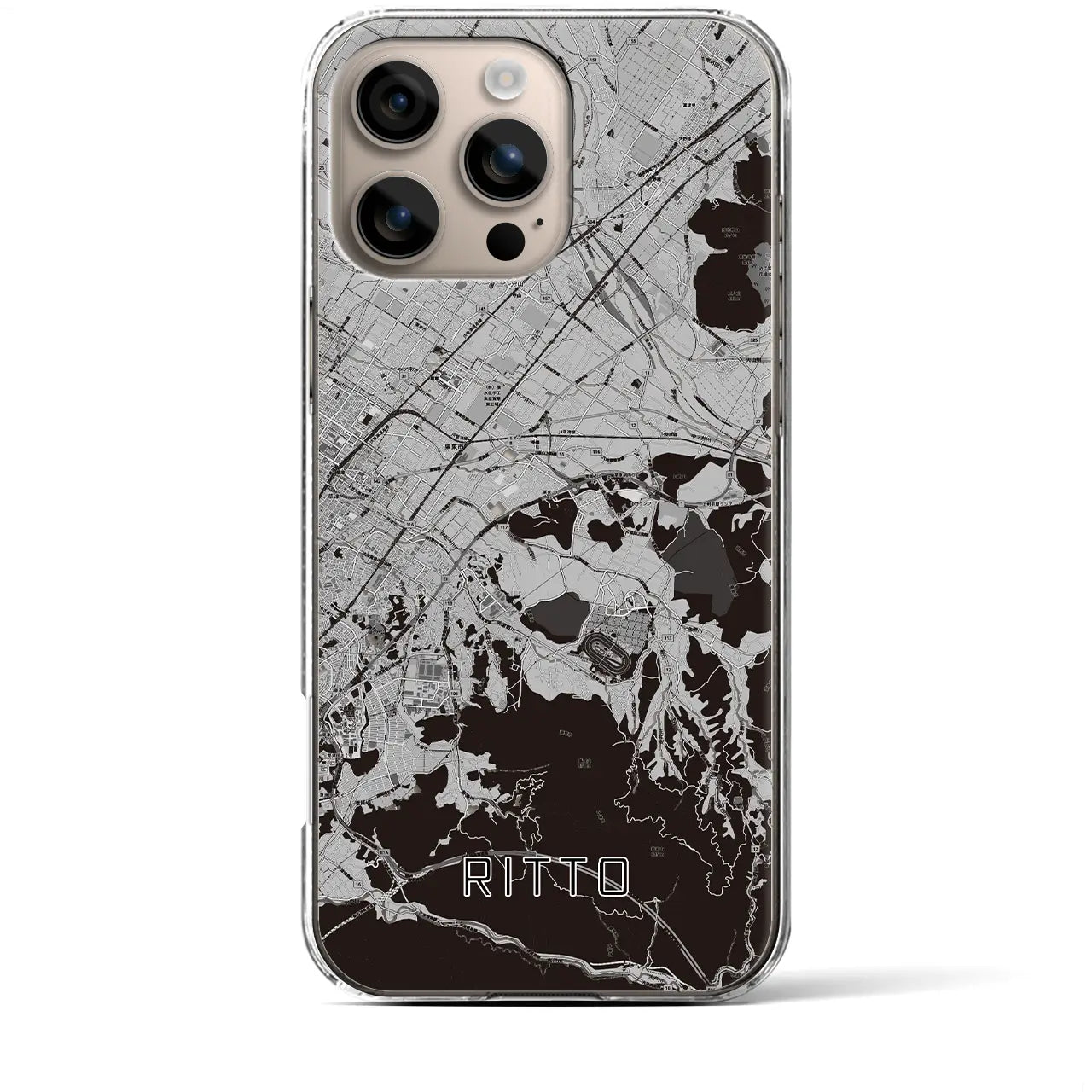 【栗東(滋賀県)】地図柄iPhoneケース(クリアタイプ)