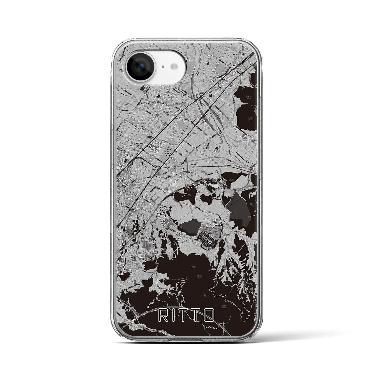 【栗東(滋賀県)】地図柄iPhoneケース(クリアタイプ)